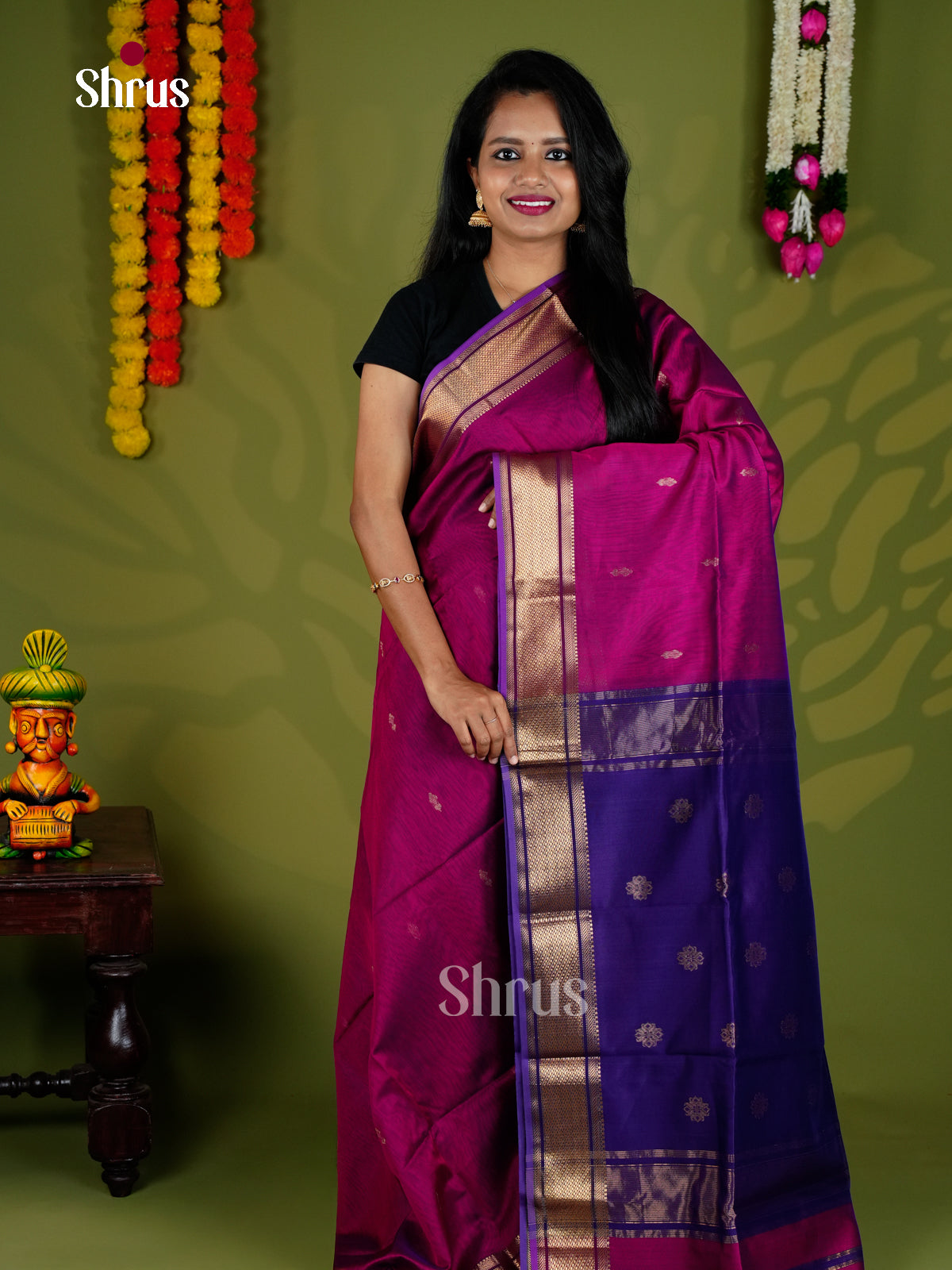 EAS30145 - Maheshwari silkcotton - Saree - Shop on Shrus.com