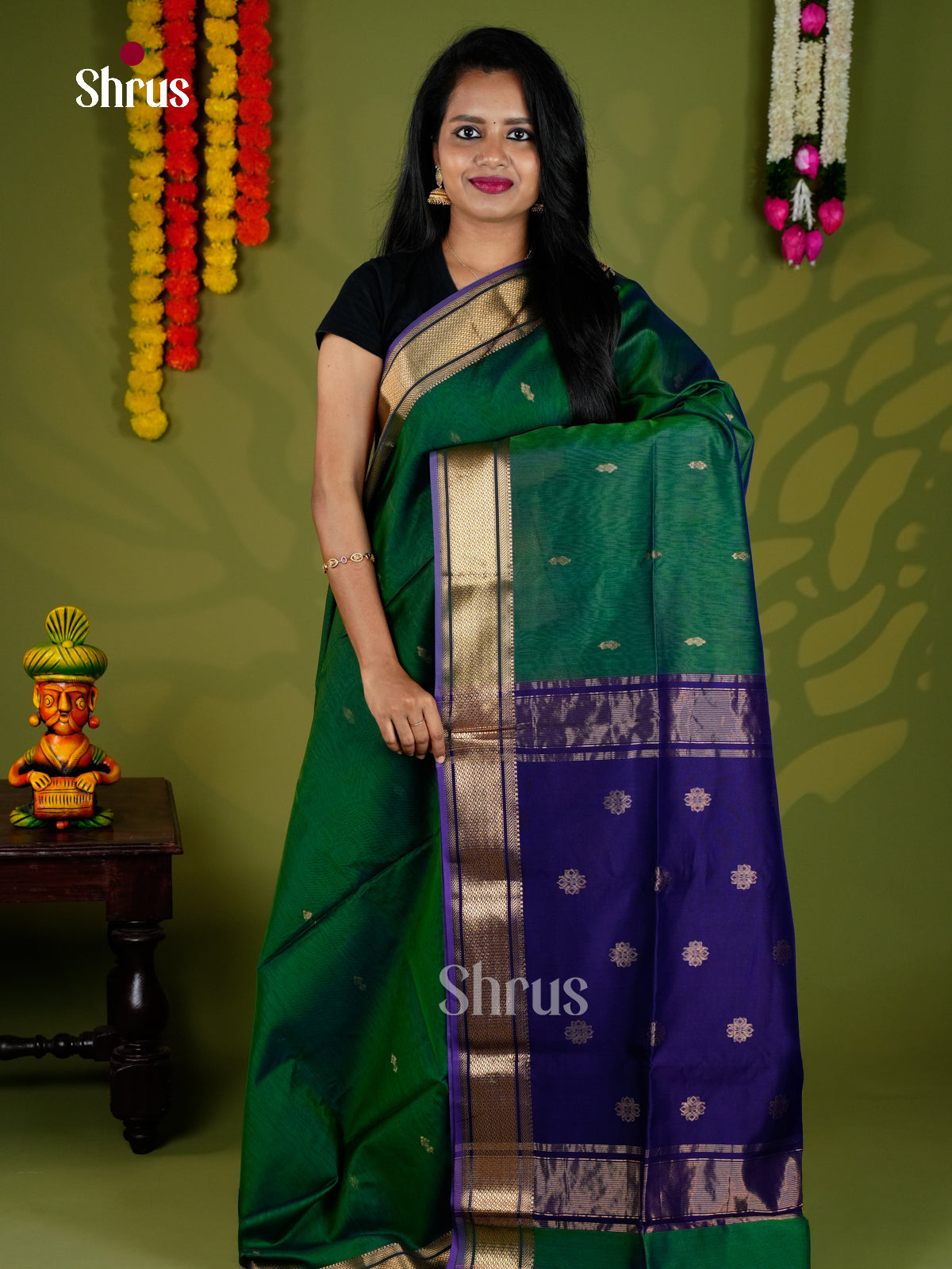 EAS30148 - Maheshwari silkcotton - Saree - Shop on Shrus.com