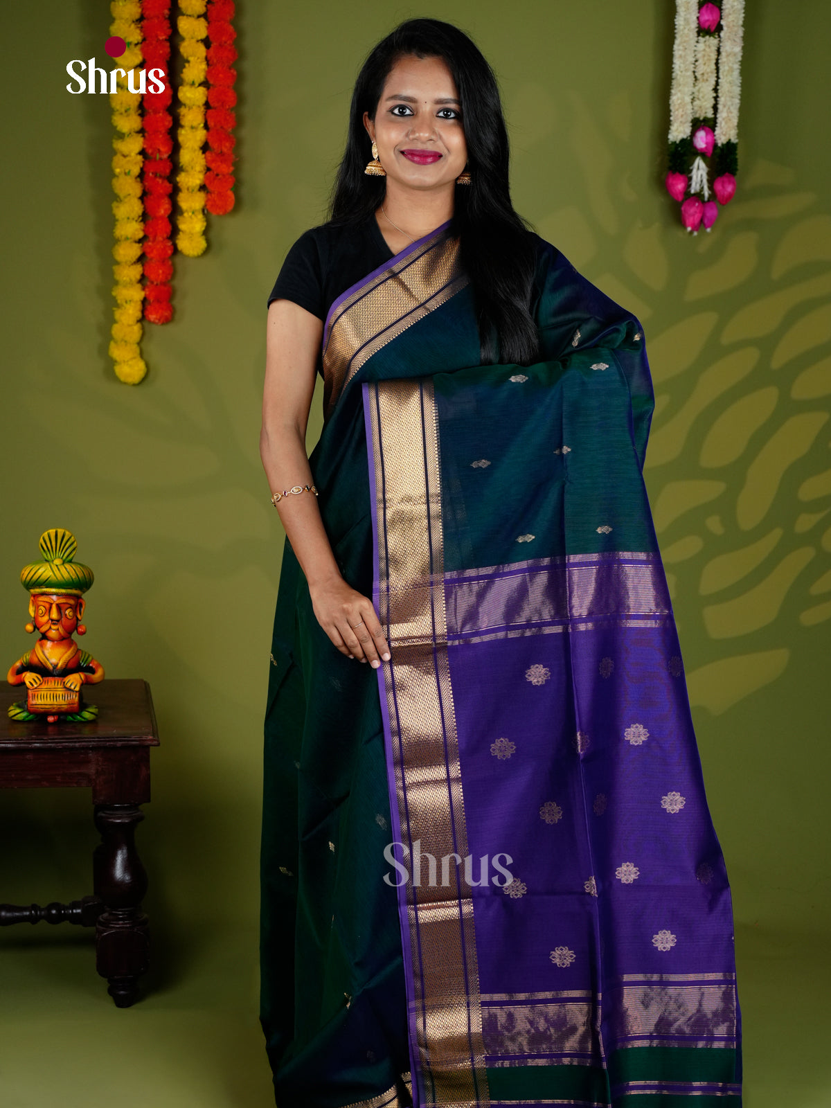 EAS30152 - Maheshwari silkcotton - Saree - Shop on Shrus.com