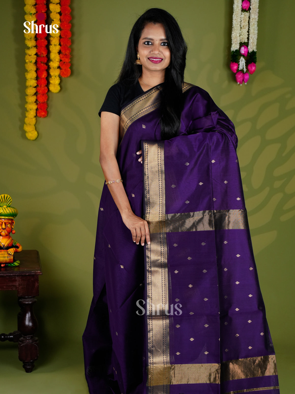 EAS30156 - Maheshwari silkcotton - Saree - Shop on Shrus.com