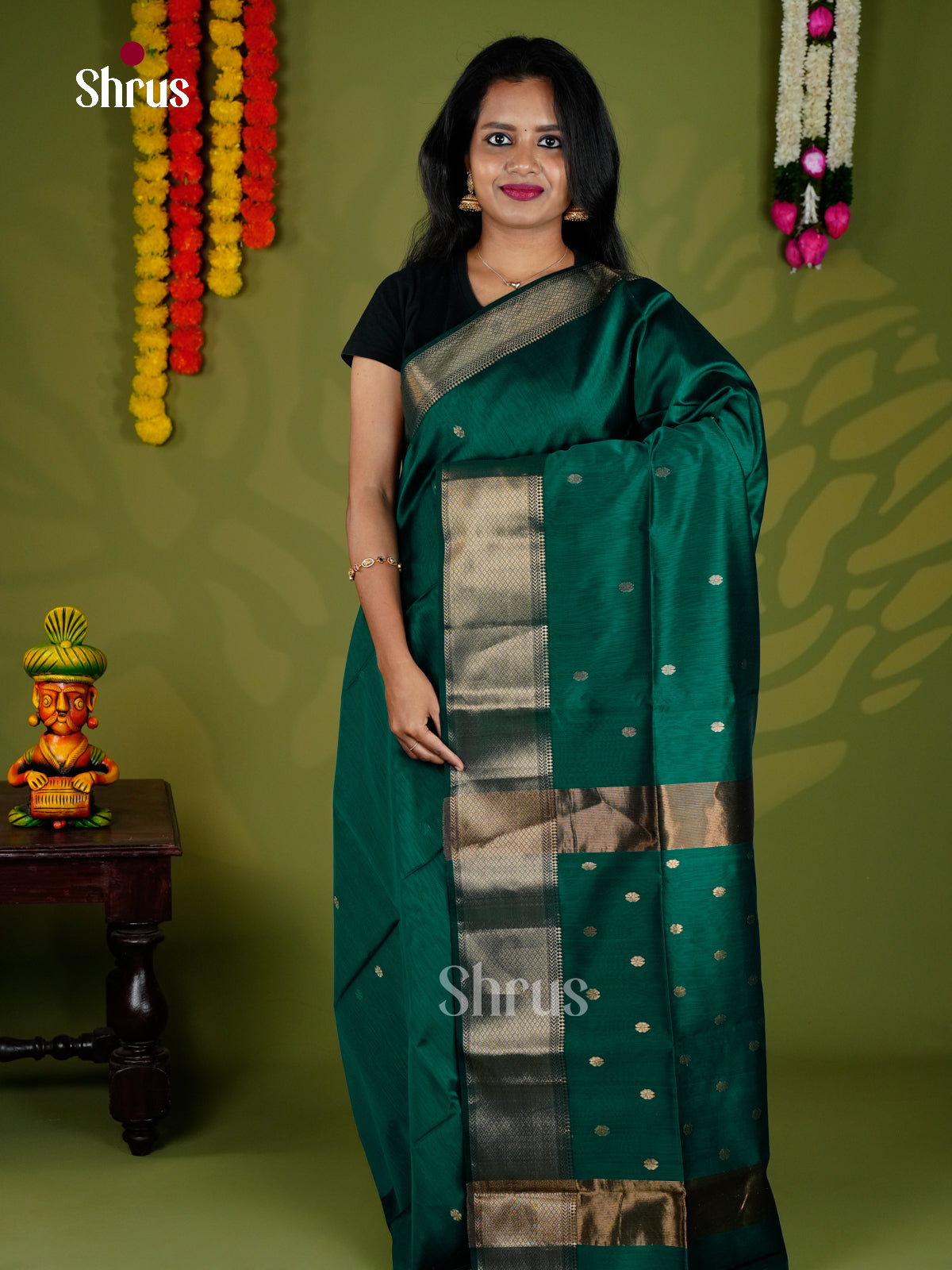 EAS30161 - Maheshwari silkcotton - Saree - Shop on Shrus.com