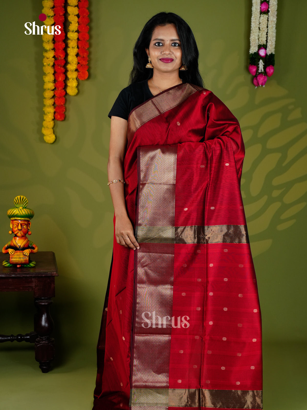 EAS30167 - Maheshwari silkcotton - Saree - Shop on Shrus.com