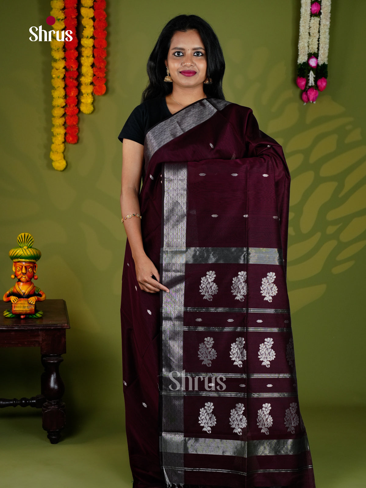 EAS30170 - Maheshwari silkcotton - Saree - Shop on Shrus.com