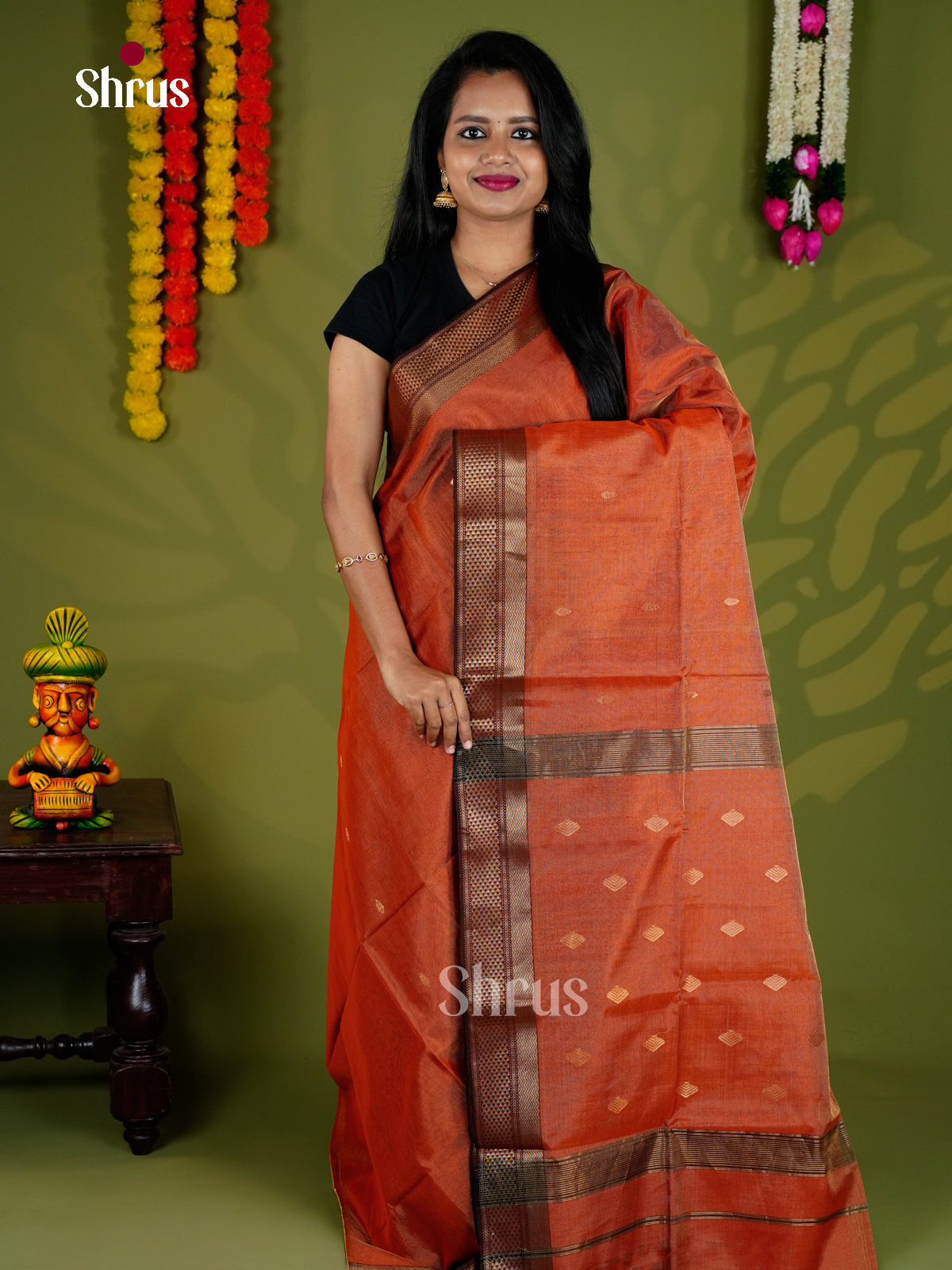 EAS30174 - Maheshwari silkcotton - Saree - Shop on Shrus.com