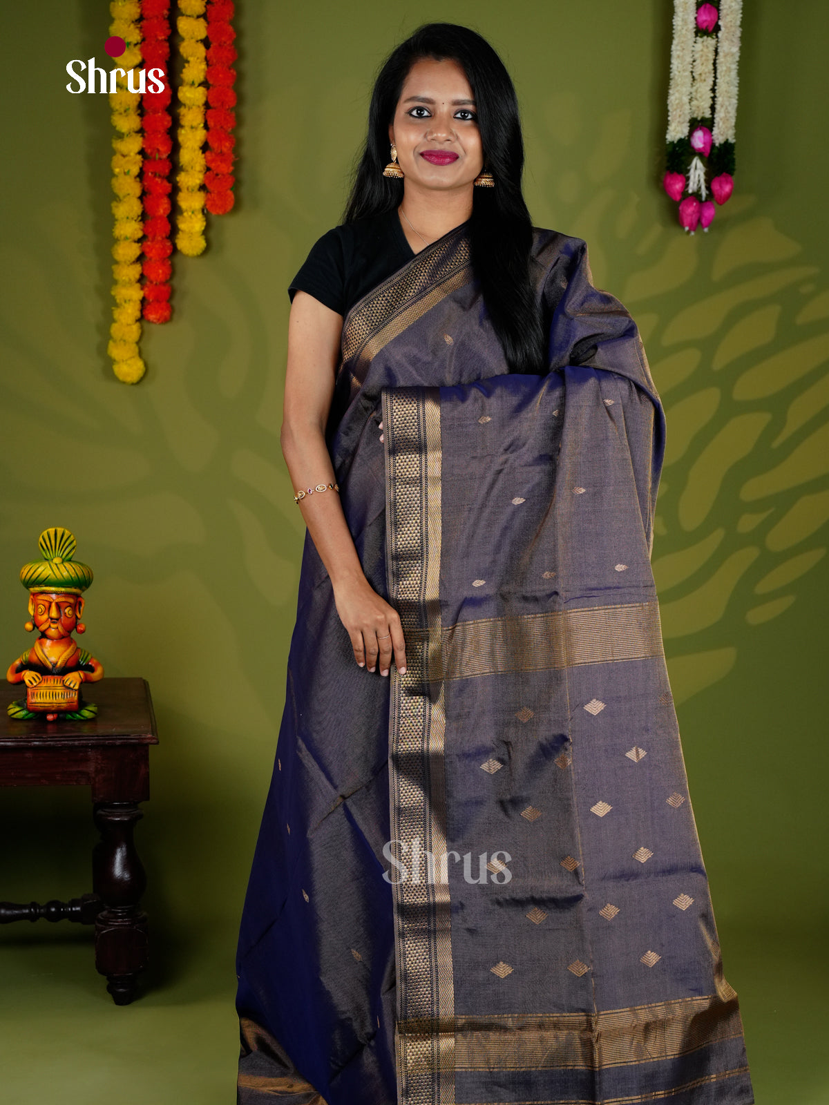 EAS30180 - Maheshwari silkcotton - Saree - Shop on Shrus.com