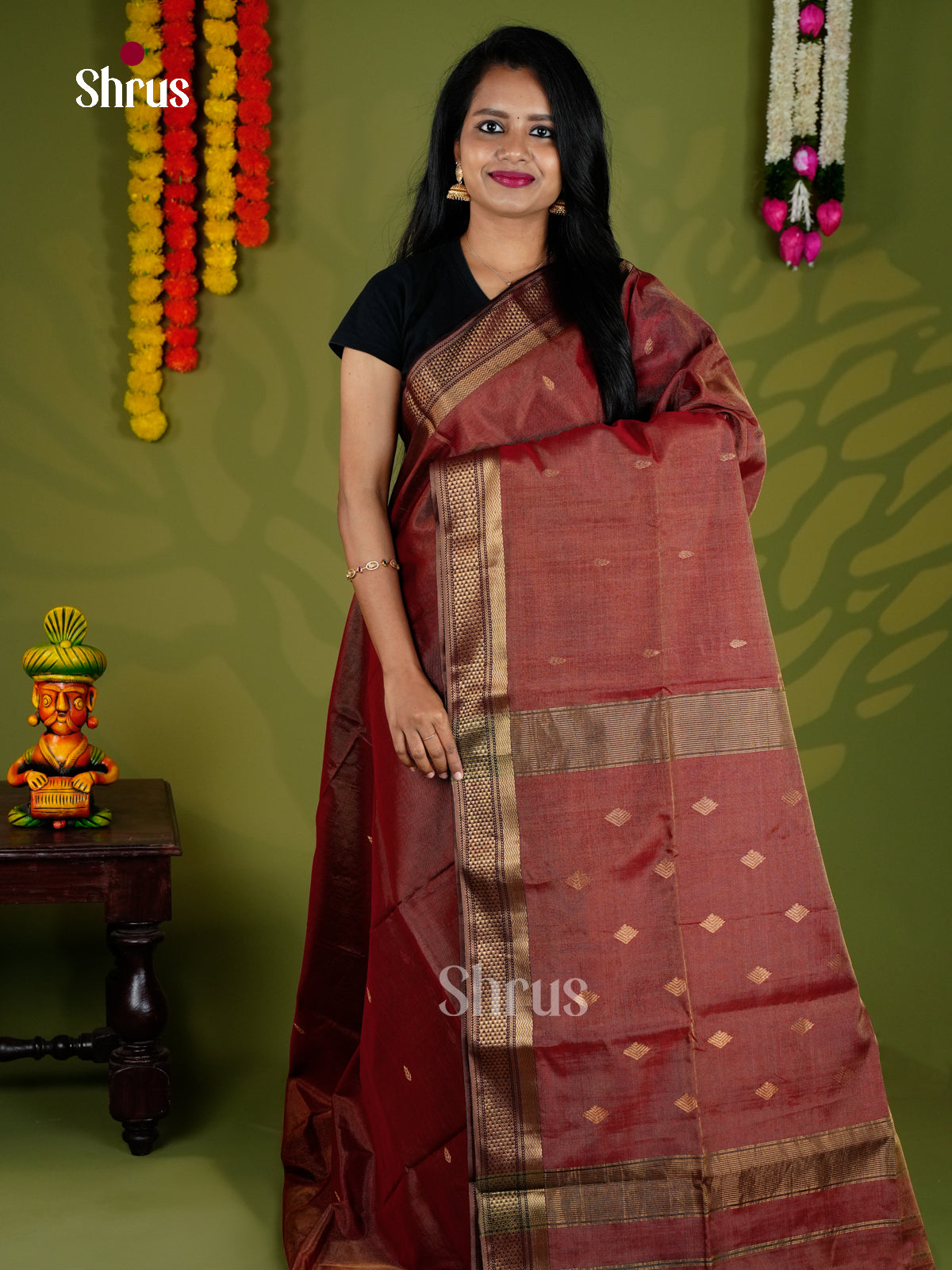 EAS30181 - Maheshwari silkcotton - Saree - Shop on Shrus.com