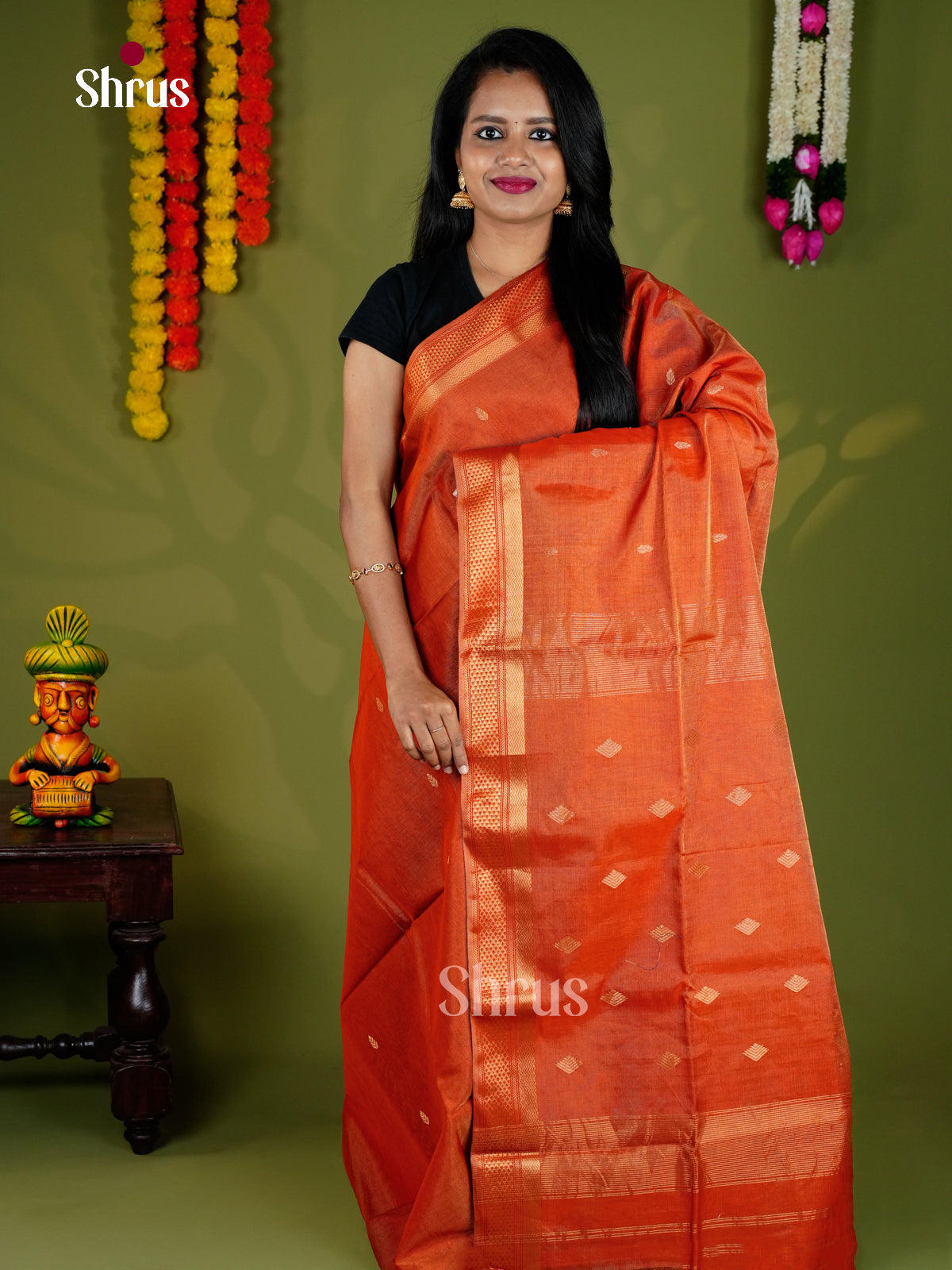 EAS30183 - Maheshwari silkcotton - Saree - Shop on Shrus.com