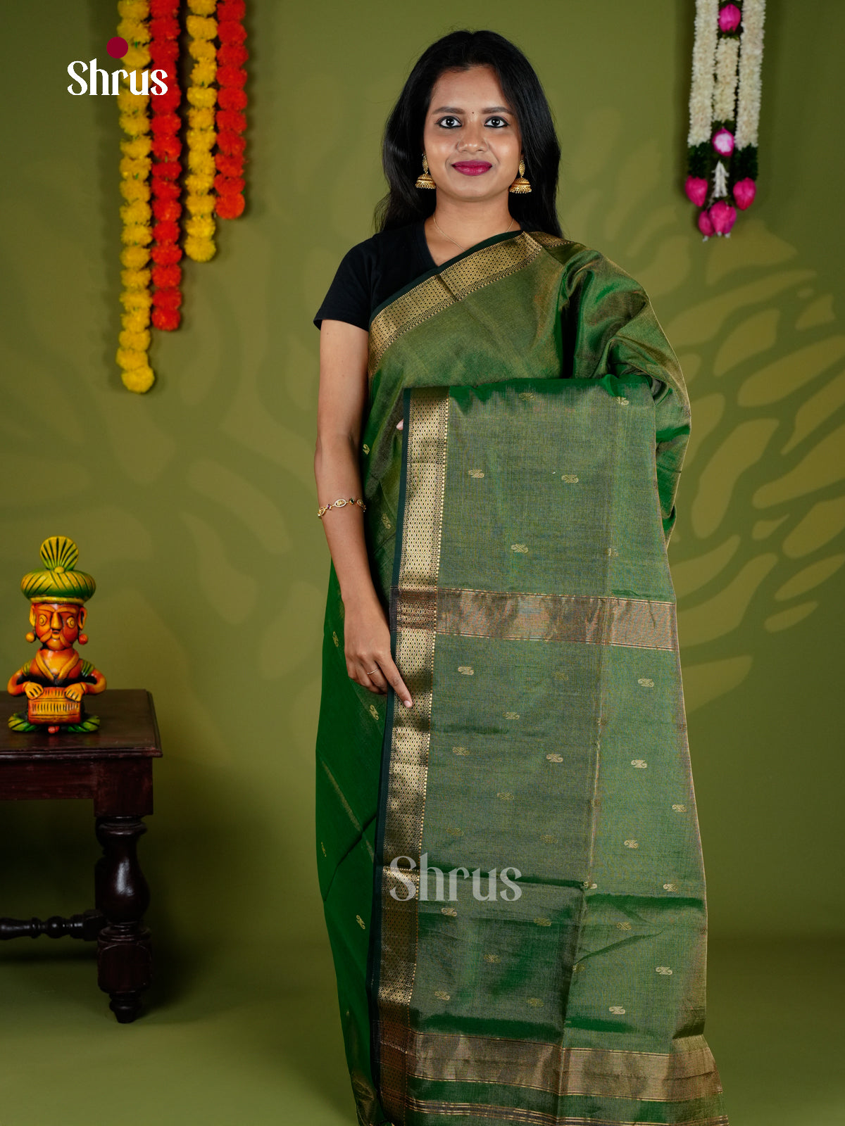 EAS30188 - Maheshwari silkcotton - Saree - Shop on Shrus.com