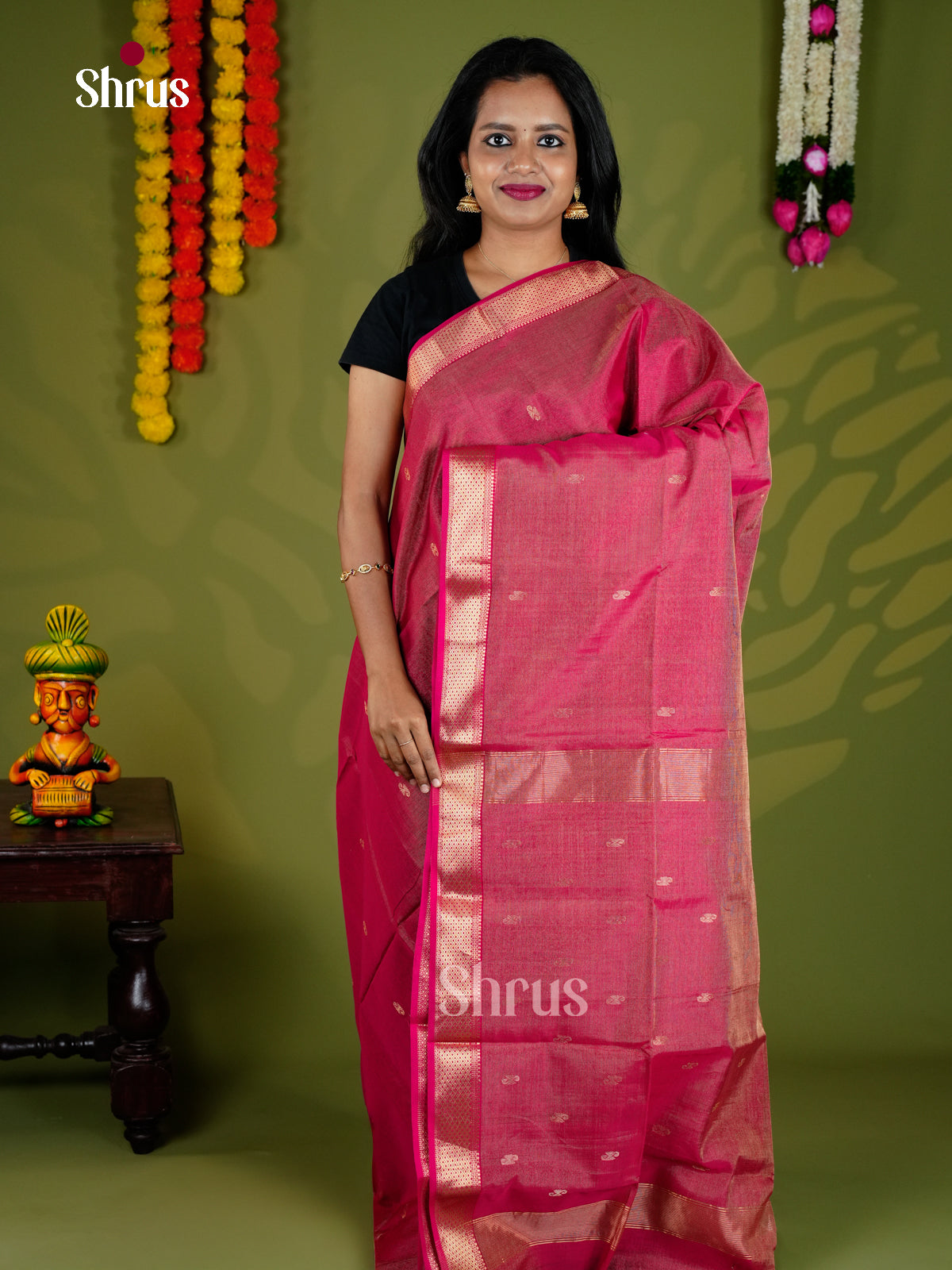 EAS30191 - Maheshwari silkcotton - Saree - Shop on Shrus.com