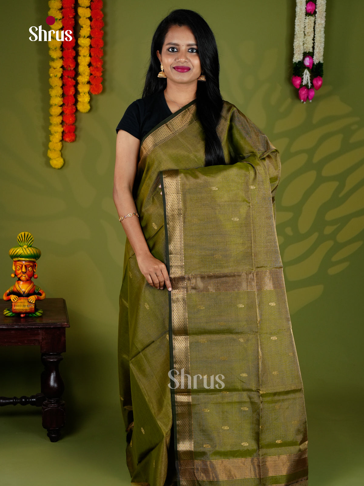 EAS30193 - Maheshwari silkcotton - Saree - Shop on Shrus.com