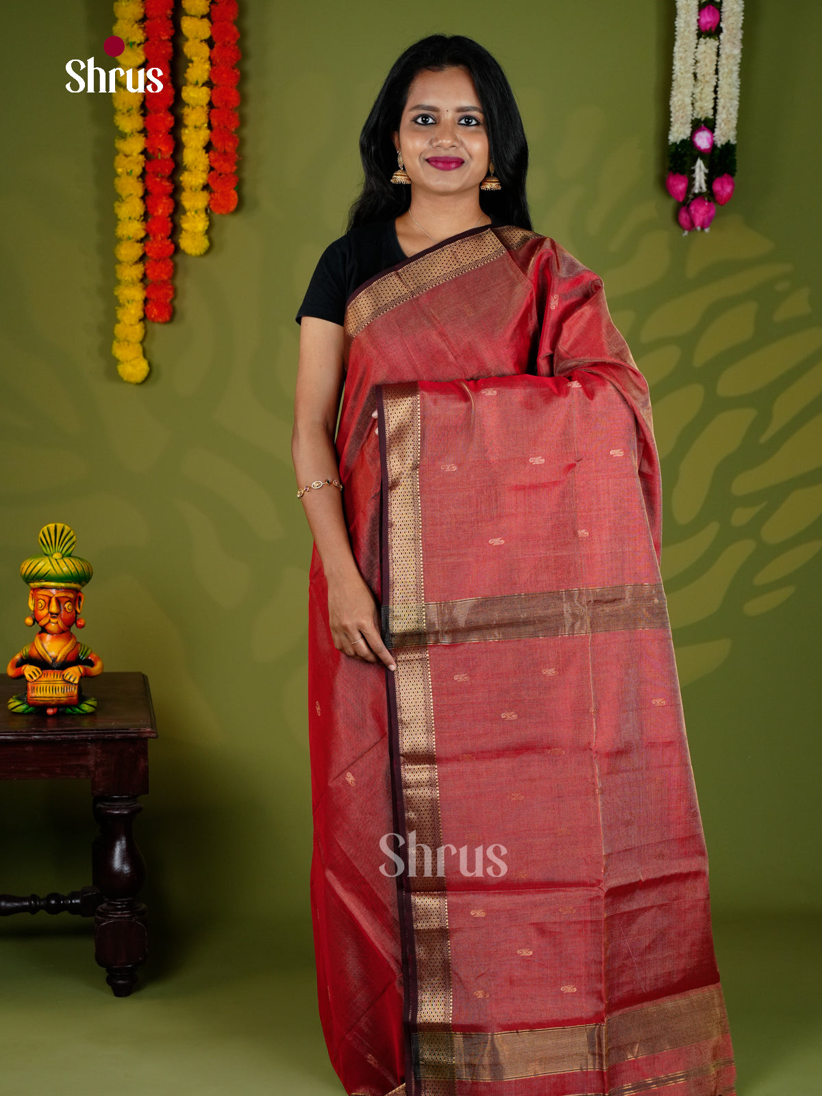 EAS30197 - Maheshwari silkcotton - Saree - Shop on Shrus.com