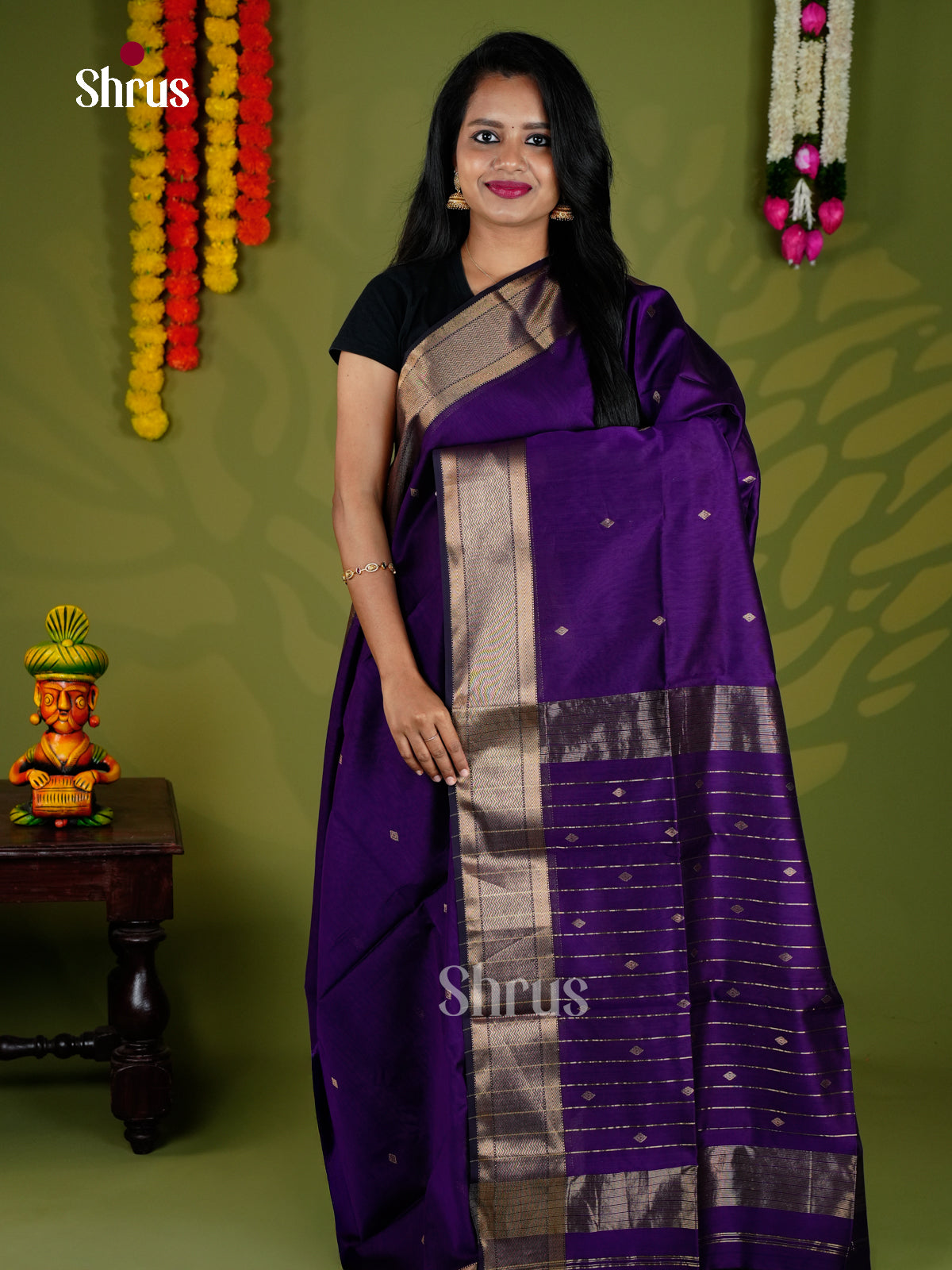 EAS30199 - Maheshwari silkcotton - Saree - Shop on Shrus.com