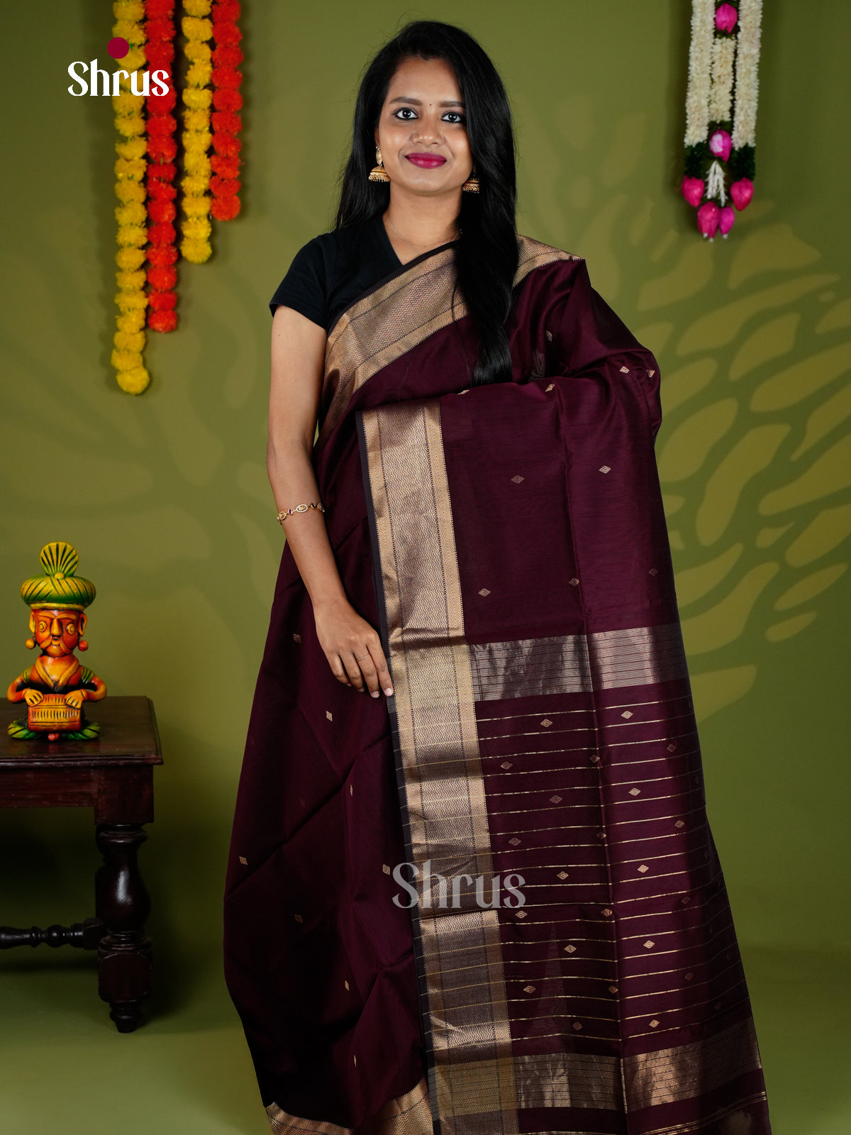 EAS30201 - Maheshwari silkcotton - Saree - Shop on Shrus.com