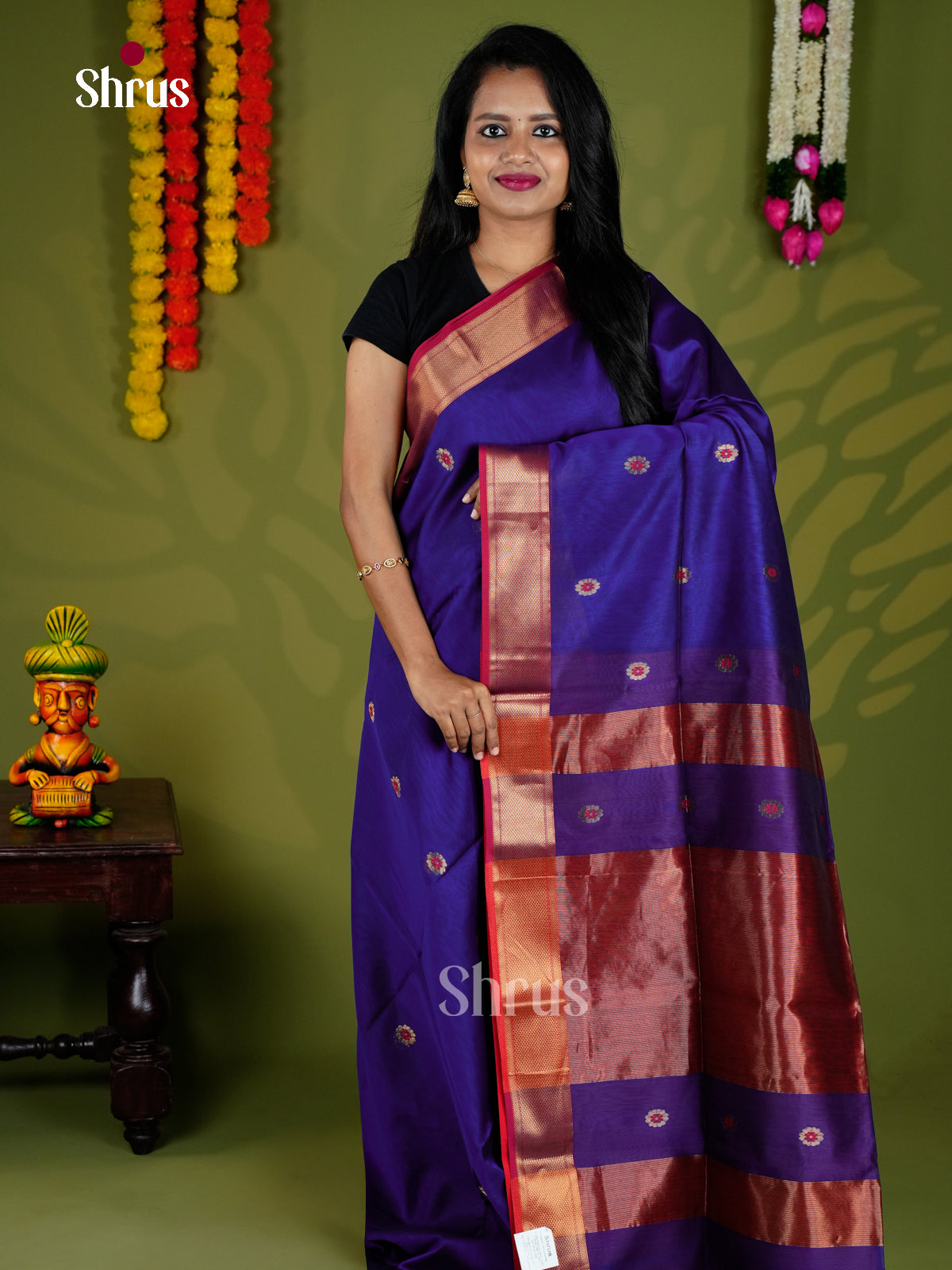EAS30203 - Maheshwari silkcotton - Saree - Shop on Shrus.com