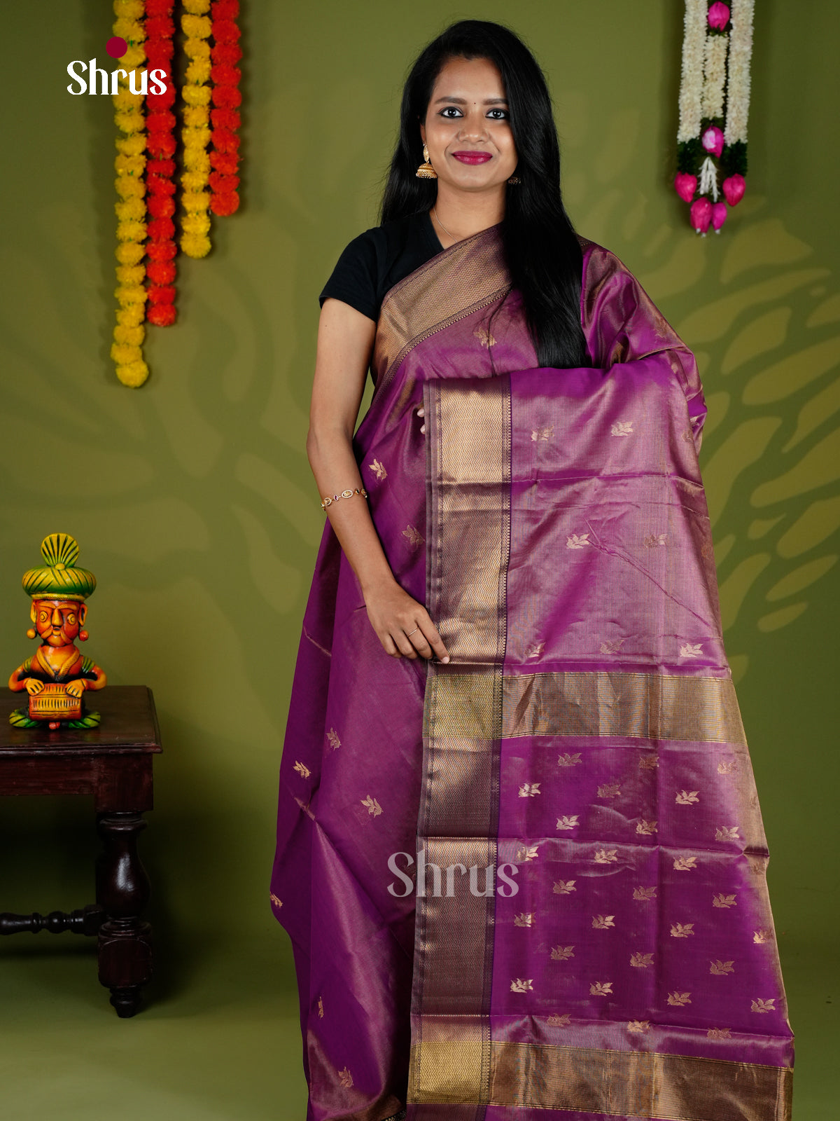 EAS30212 - Maheshwari silkcotton - Saree - Shop on Shrus.com