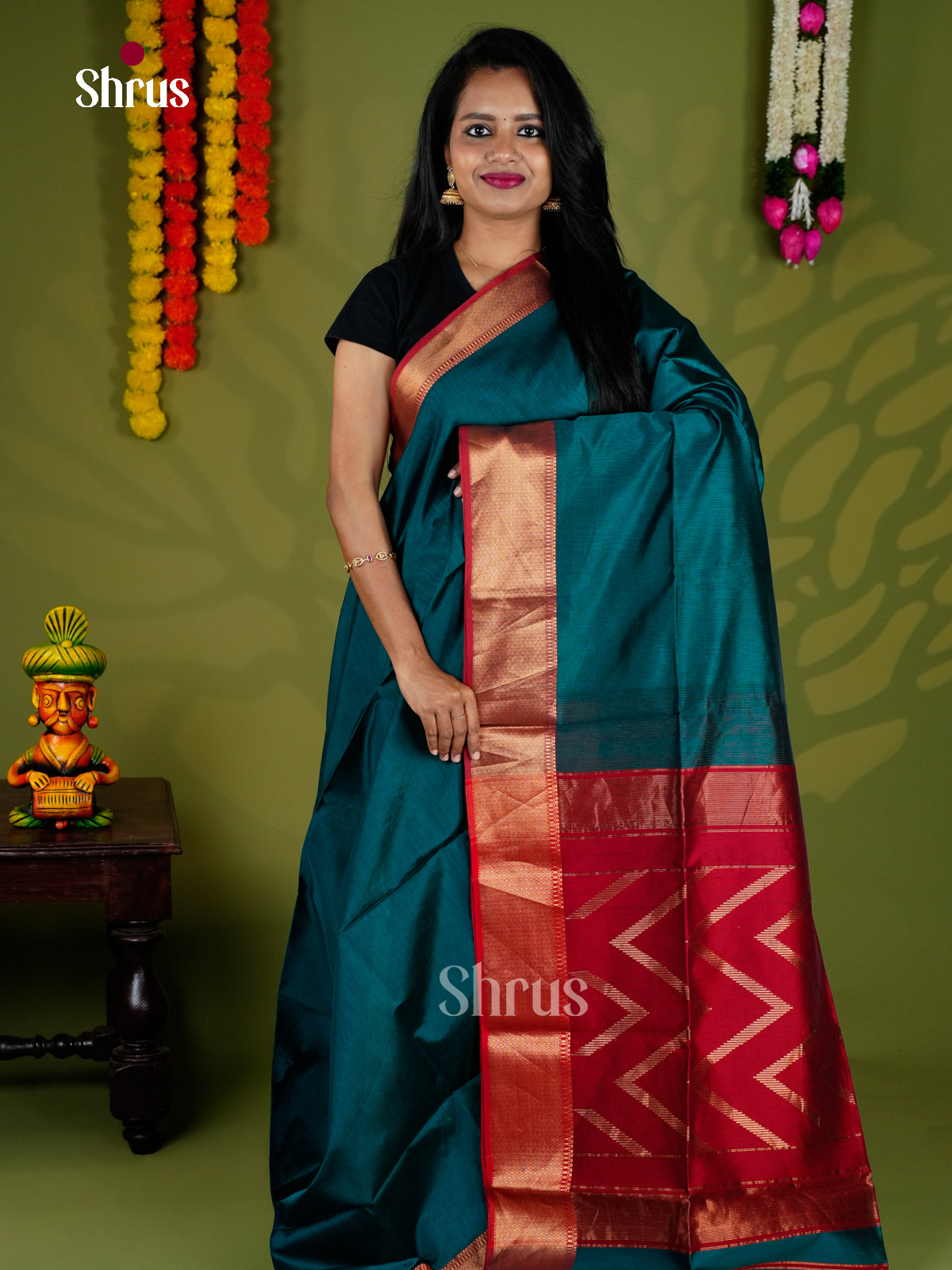 EAS30214 - Maheshwari silkcotton - Saree - Shop on Shrus.com