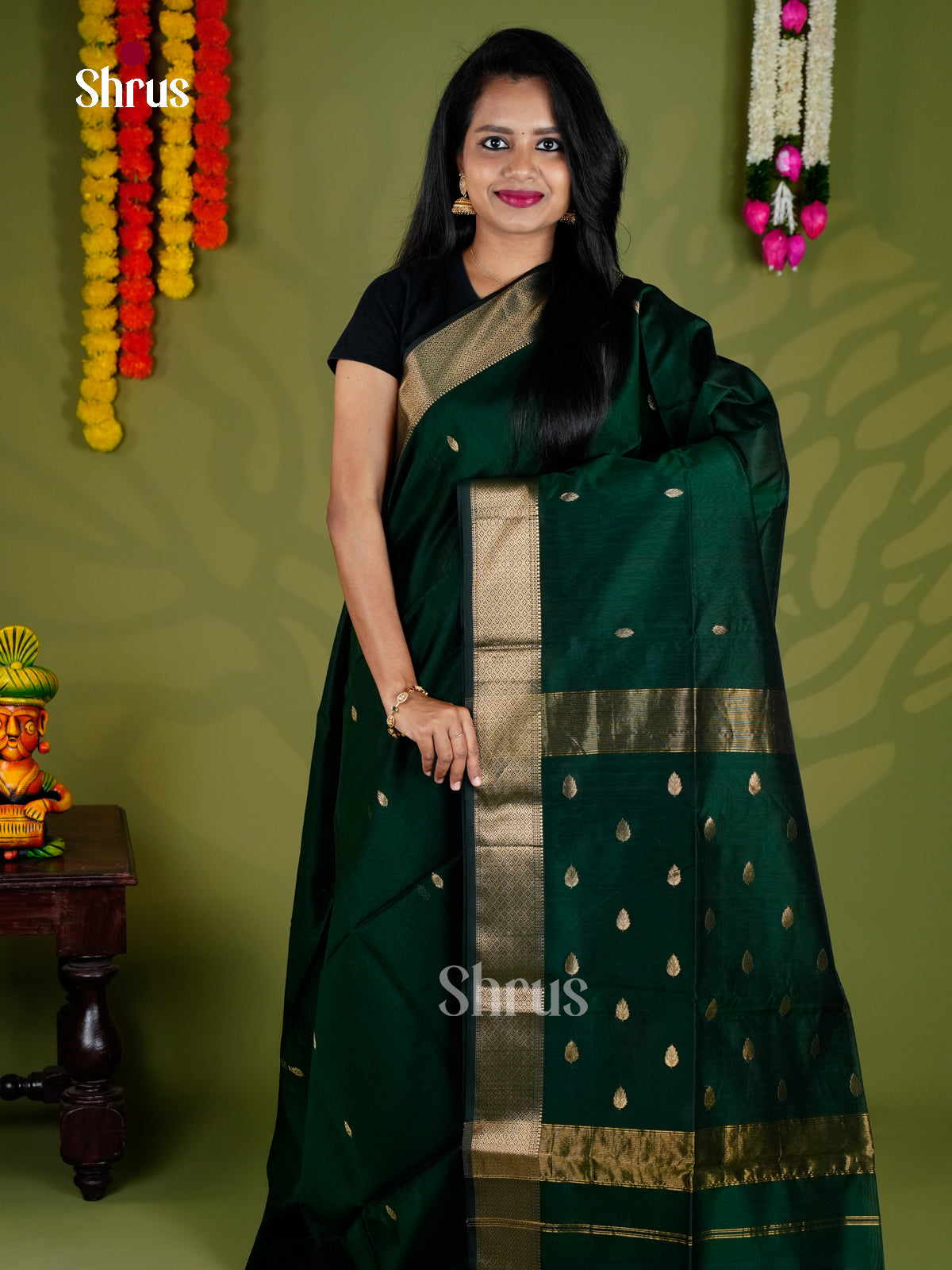 EAS30223 - Maheshwari silkcotton - Saree - Shop on Shrus.com