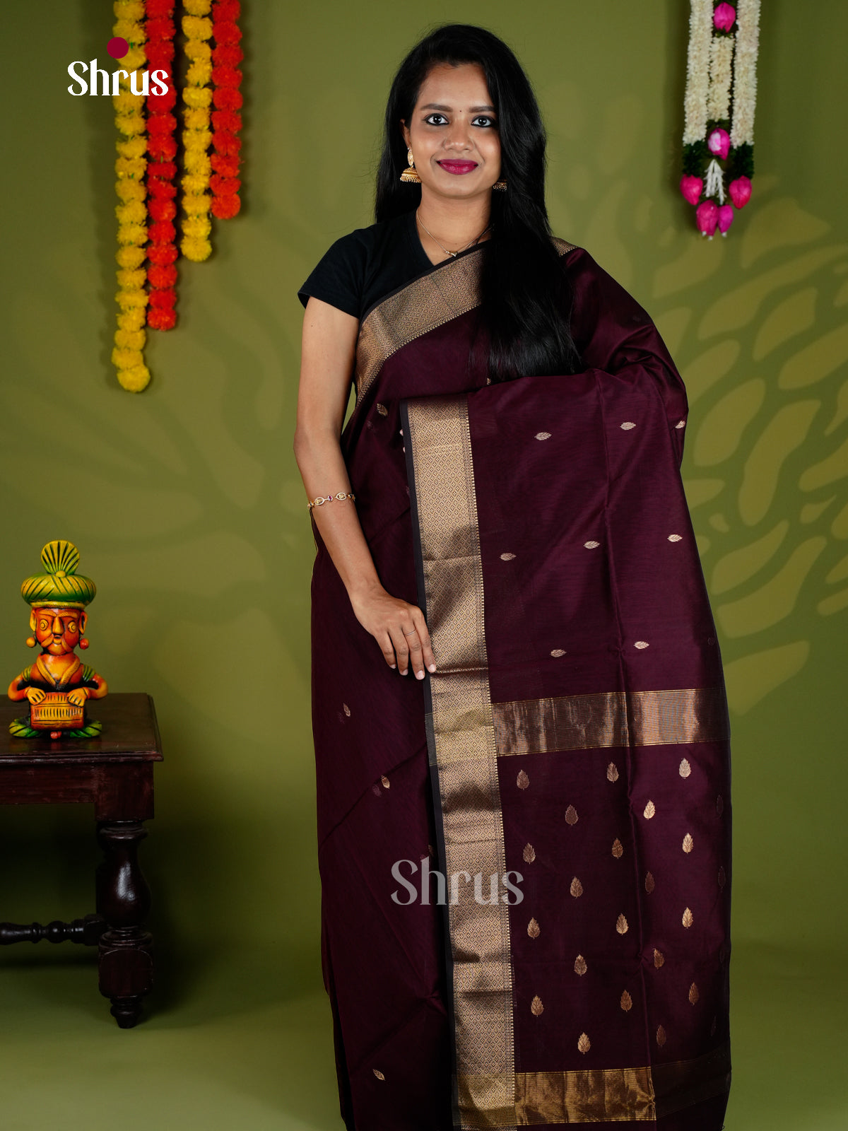 EAS30224 - Maheshwari silkcotton - Saree - Shop on Shrus.com