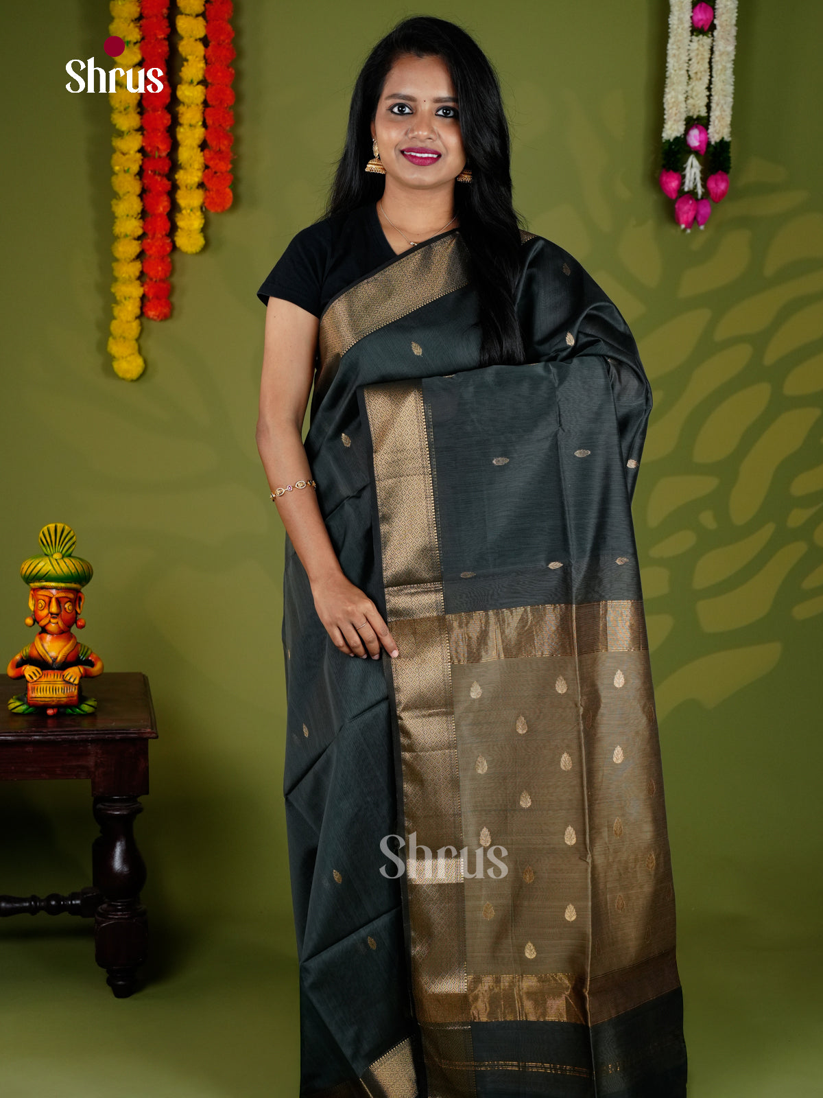 EAS30225 - Maheshwari silkcotton - Saree - Shop on Shrus.com