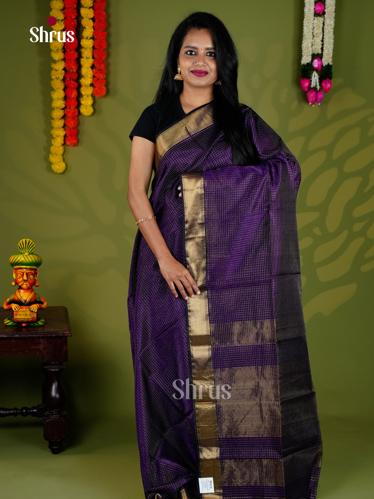 EAS30233 - Maheshwari silkcotton - Saree - Shop on Shrus.com