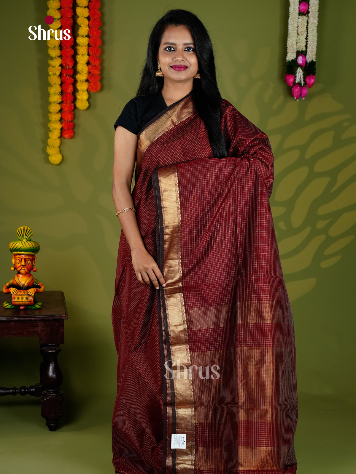 EAS30237 - Maheshwari silkcotton - Saree - Shop on Shrus.com