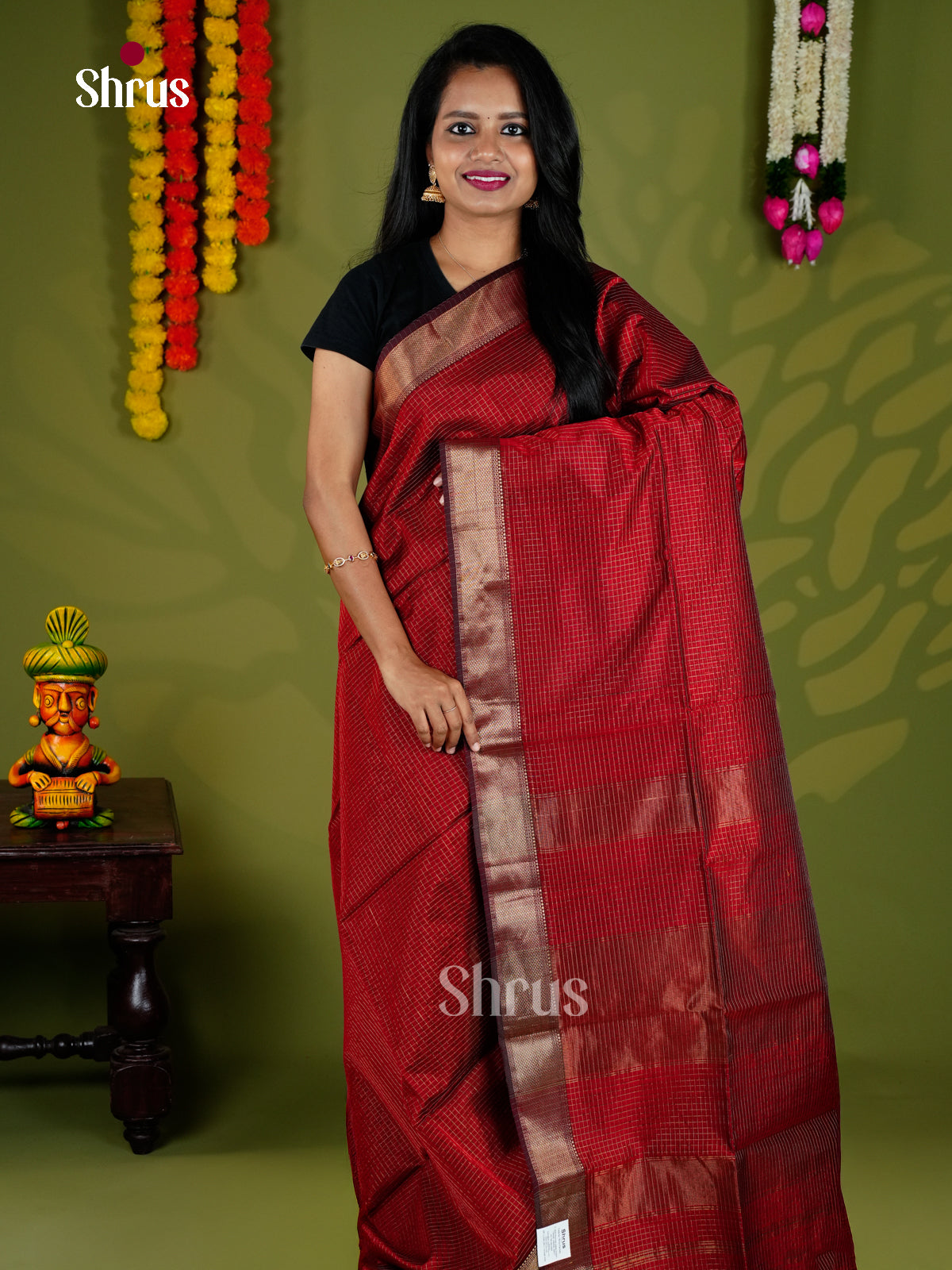 EAS30244 - Maheshwari silkcotton - Saree - Shop on Shrus.com