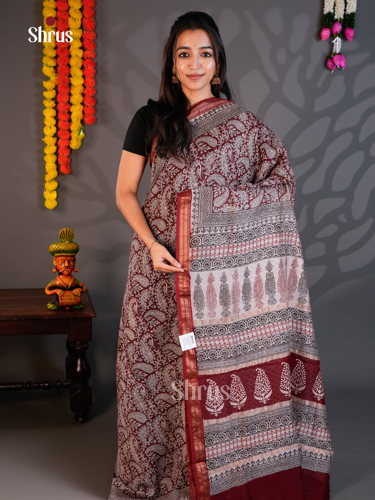 EAS30250 - Maheshwari silkcotton - Saree - Shop on Shrus.com