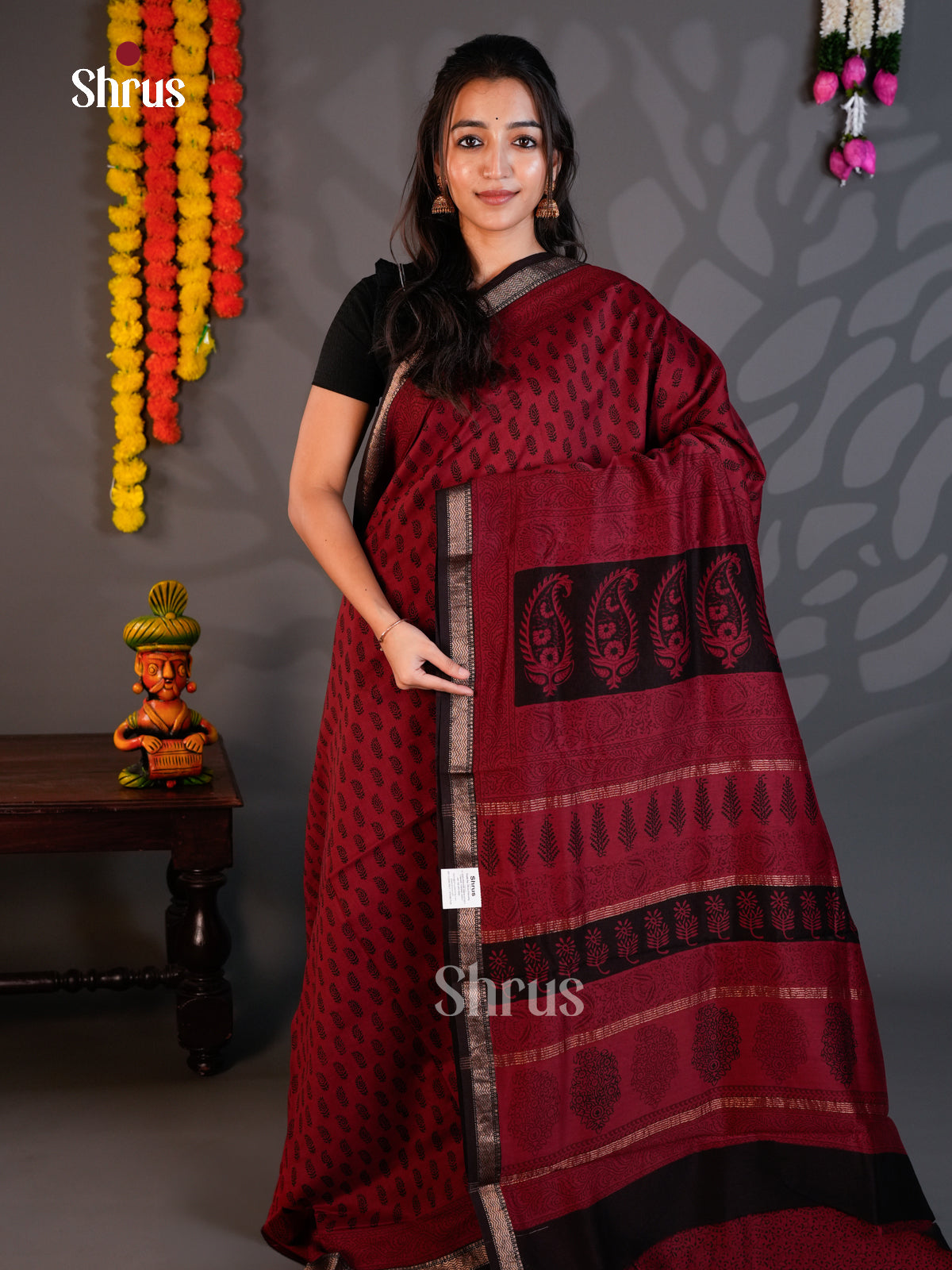 EAS30251 - Maheshwari silkcotton - Saree - Shop on Shrus.com
