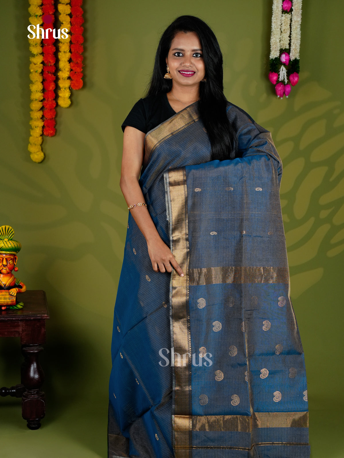 EAS30271 - Maheshwari silkcotton - Saree - Shop on Shrus.com