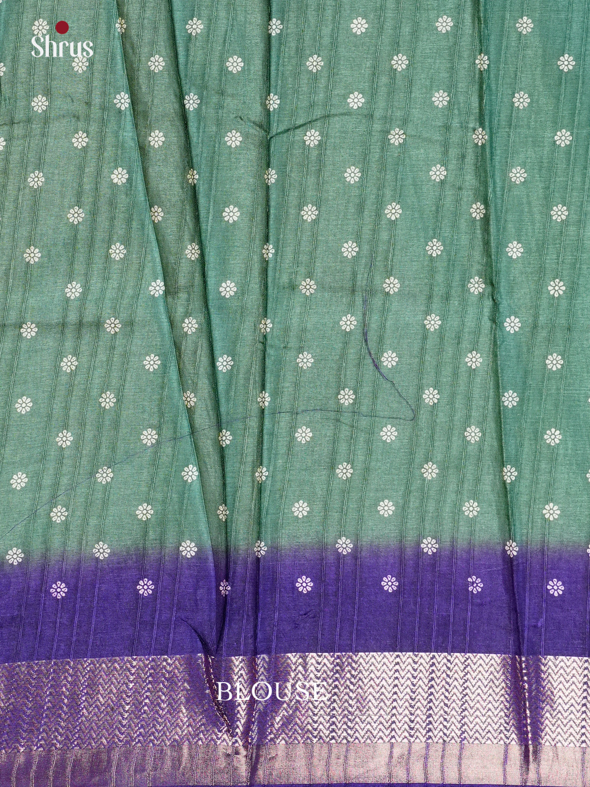 Green & Blue - Semi Crepe Saree- EAS30560 - Shop on Shrus.com