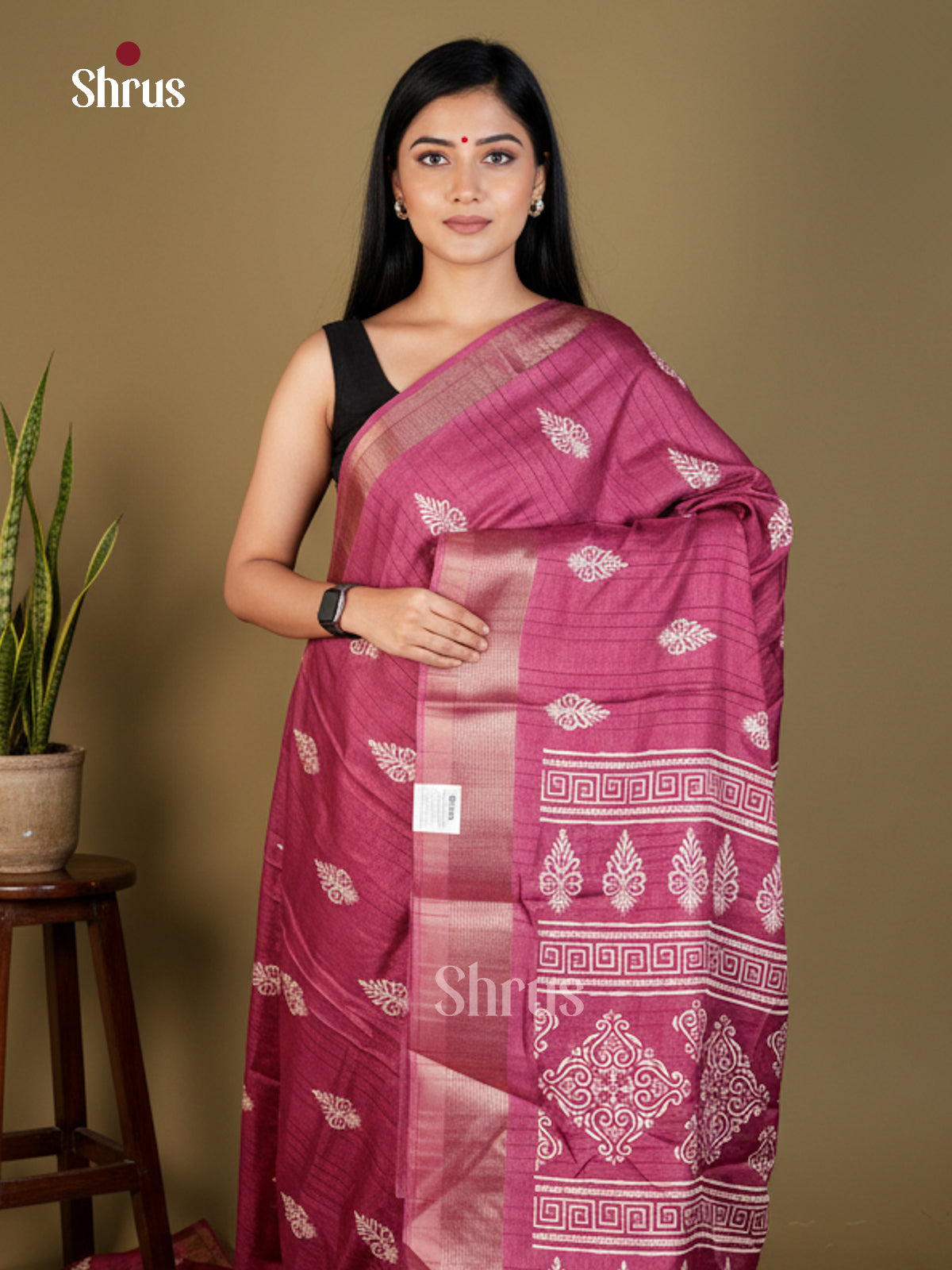 Purple - Semi Crepe - Saree- EAS30566 - Shop on Shrus.com