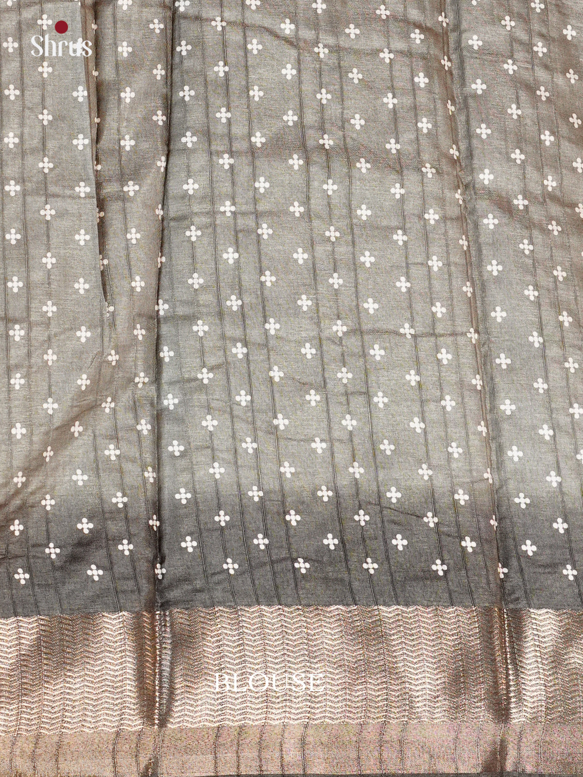 Grey  - Semi Crepe Saree- EAS30586 - Shop on Shrus.com