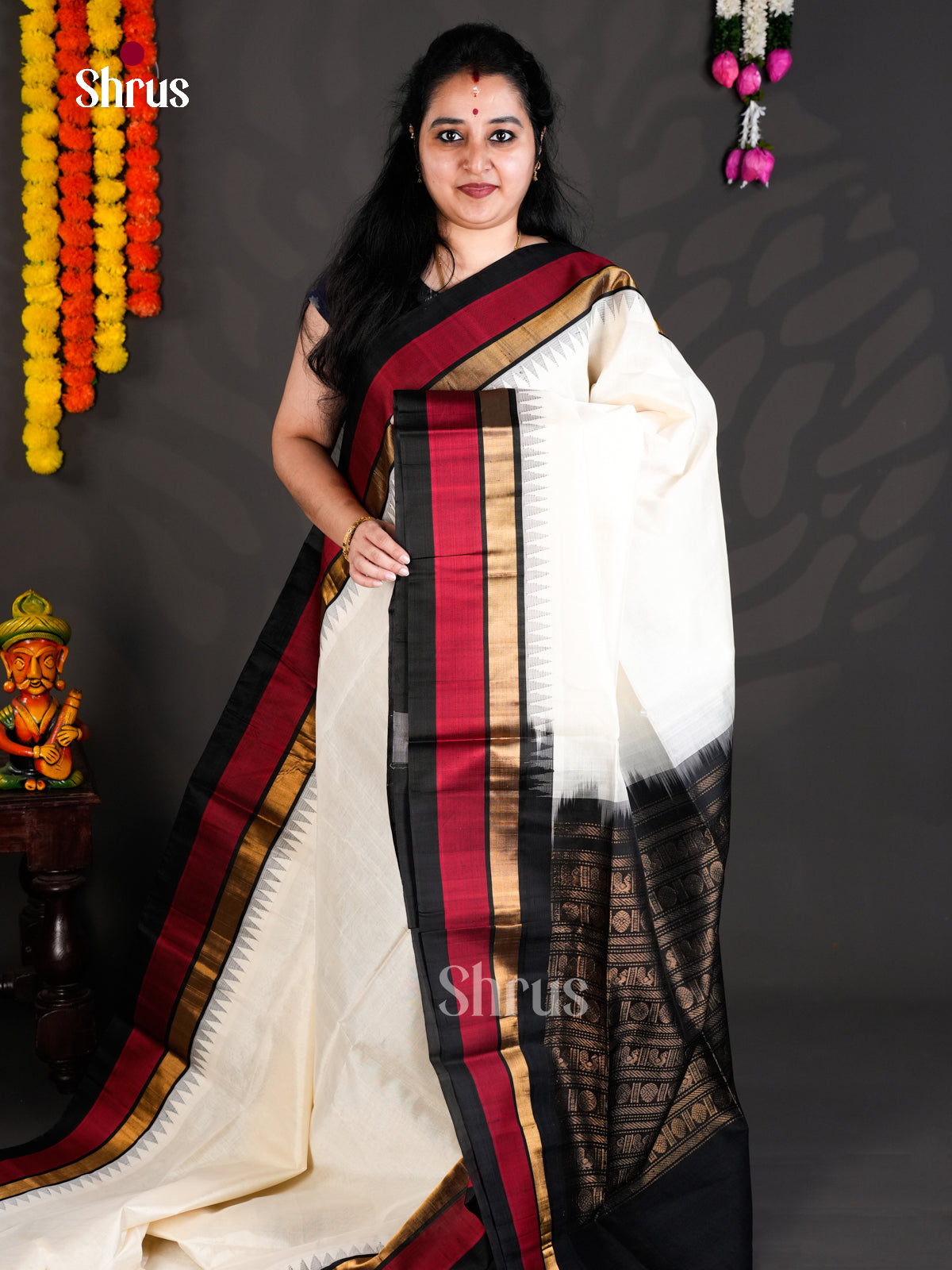 EBS01415 - Temple-border - Saree - Shop on Shrus.com