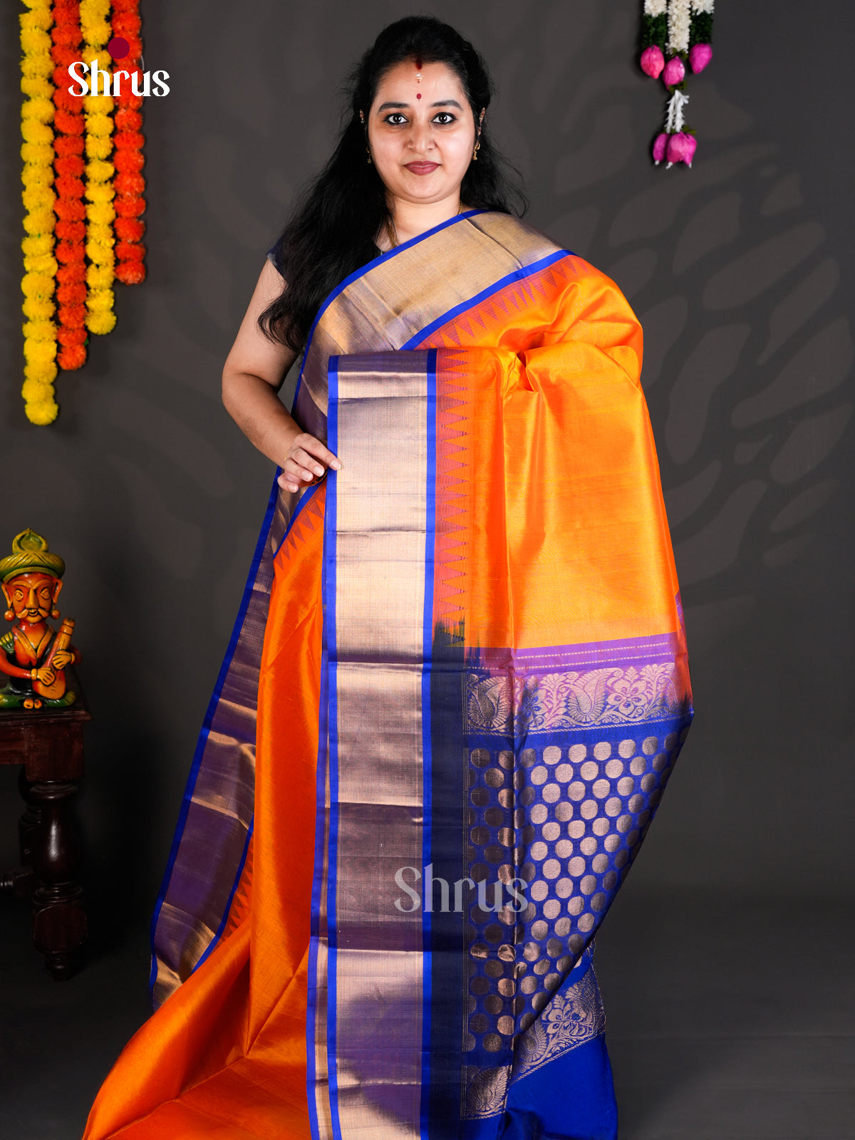 EBS01426 - Temple-border - Saree - Shop on Shrus.com