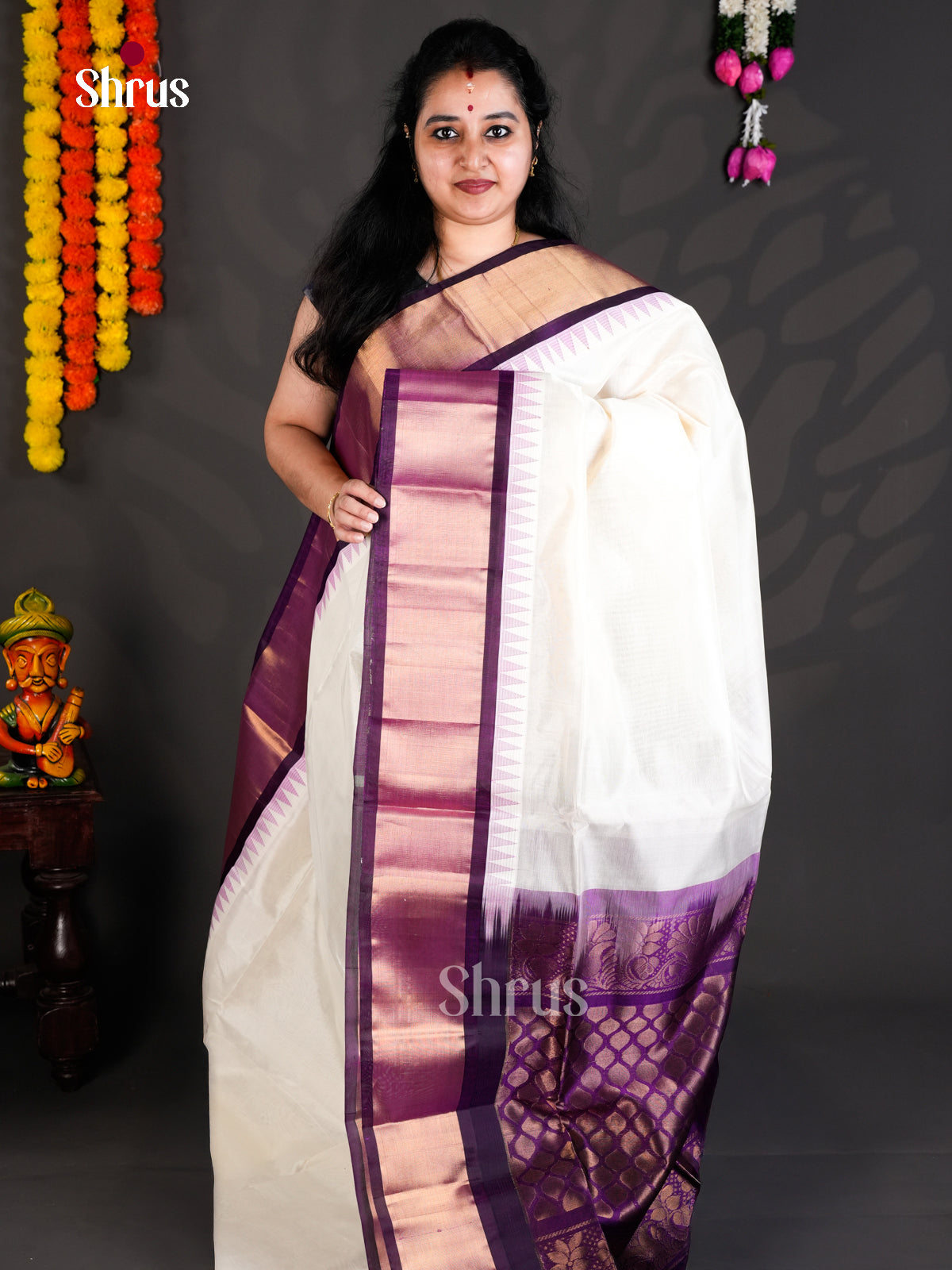 EBS01427 - Temple-border - Saree - Shop on Shrus.com