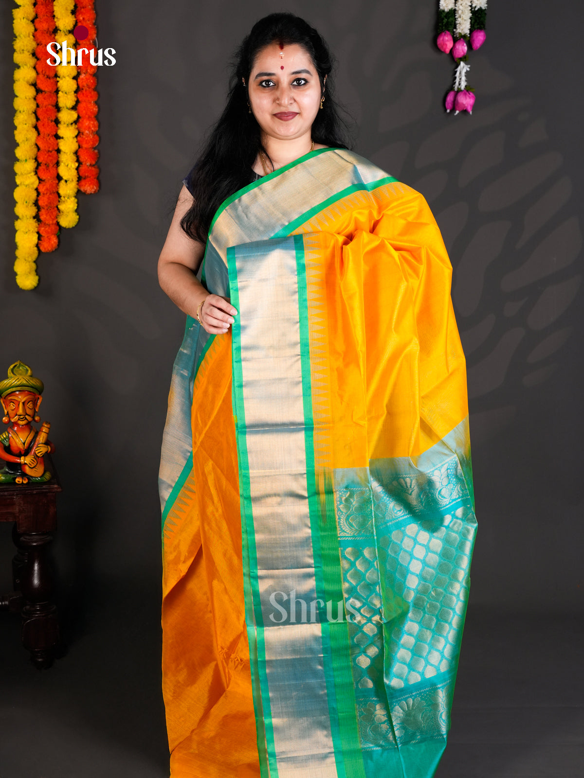 EBS01433 - Temple-border - Saree - Shop on Shrus.com