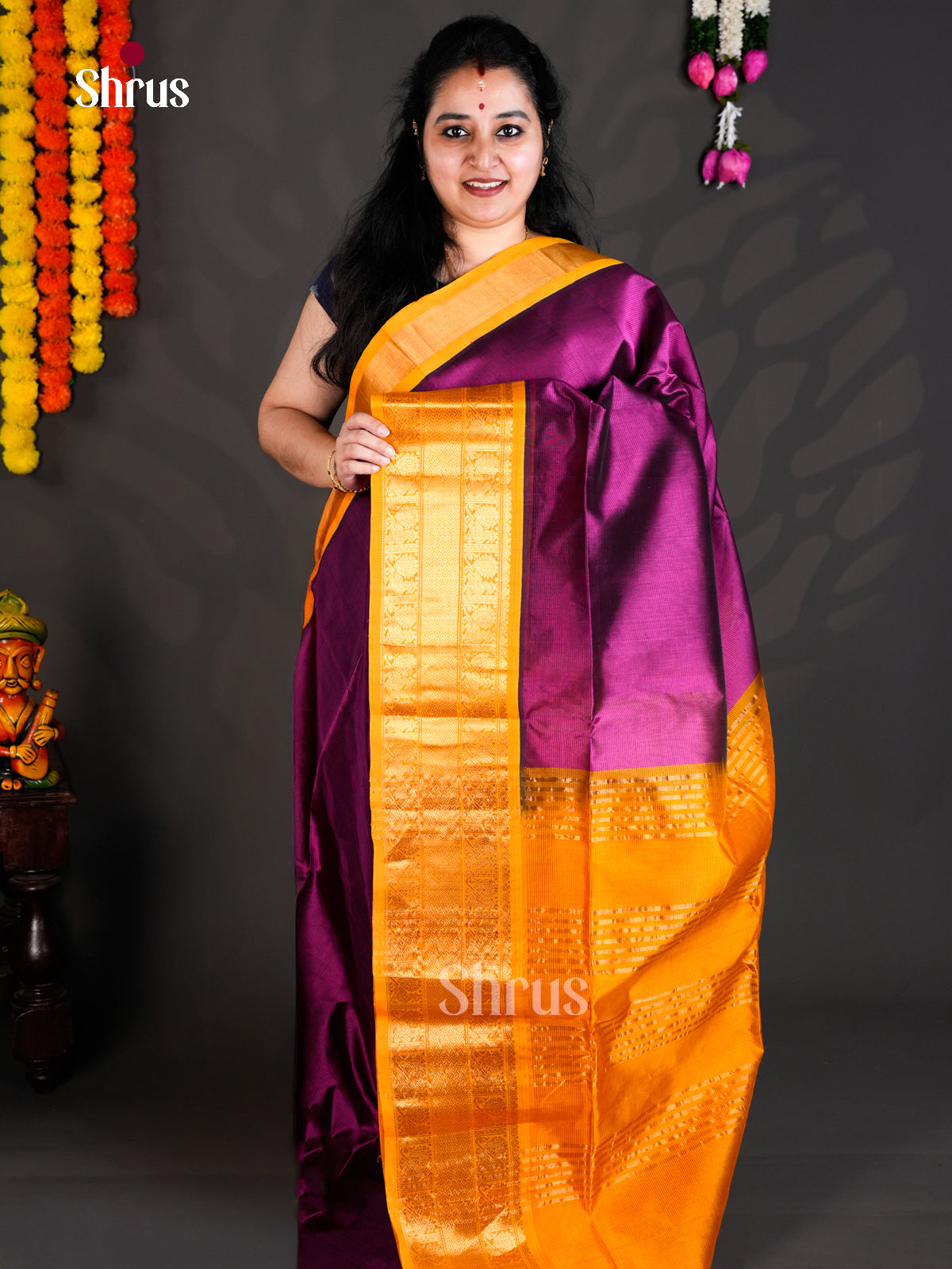 EBS01443 - Korvai-Medium border - Saree - Shop on Shrus.com