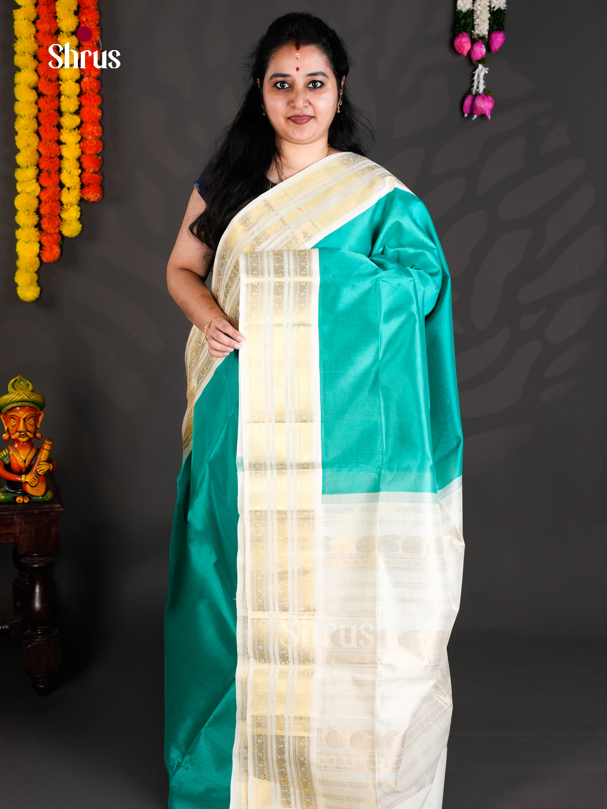 EBS01454 - Korvai-Medium border - Saree - Shop on Shrus.com