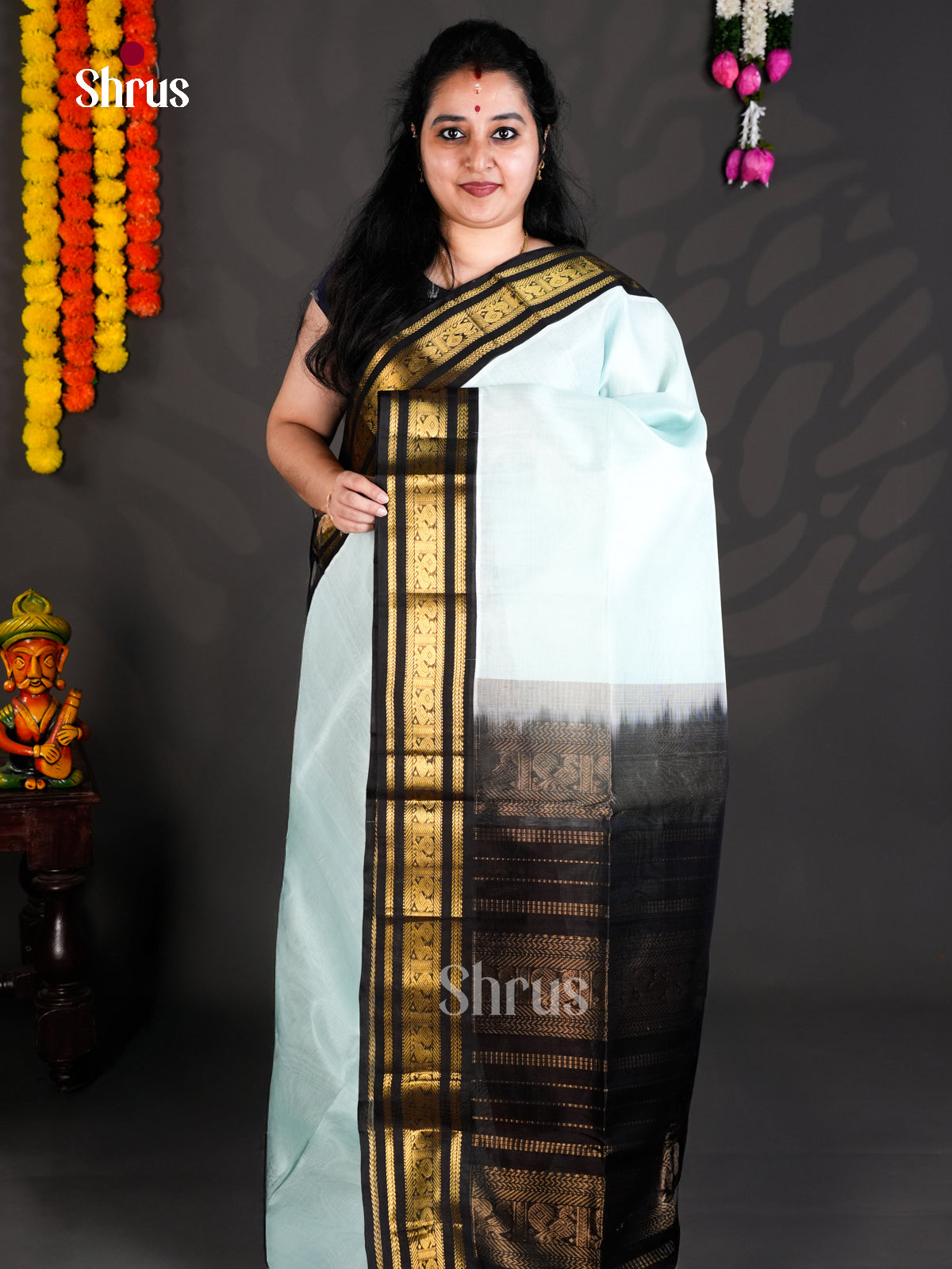 EBS01465 - Korvai-Medium border - Saree - Shop on Shrus.com