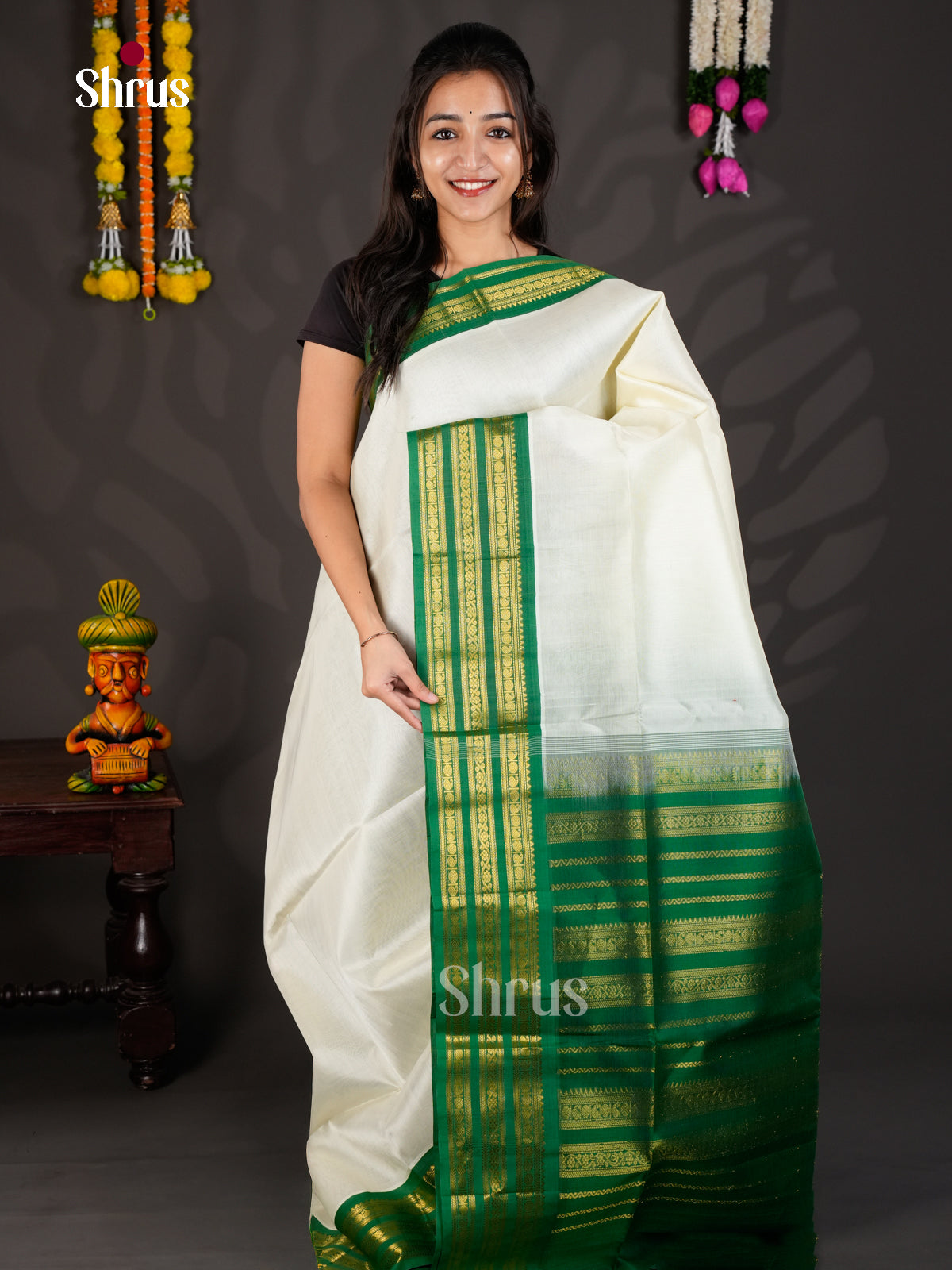EBS01466 - Korvai-Medium border - Saree - Shop on Shrus.com