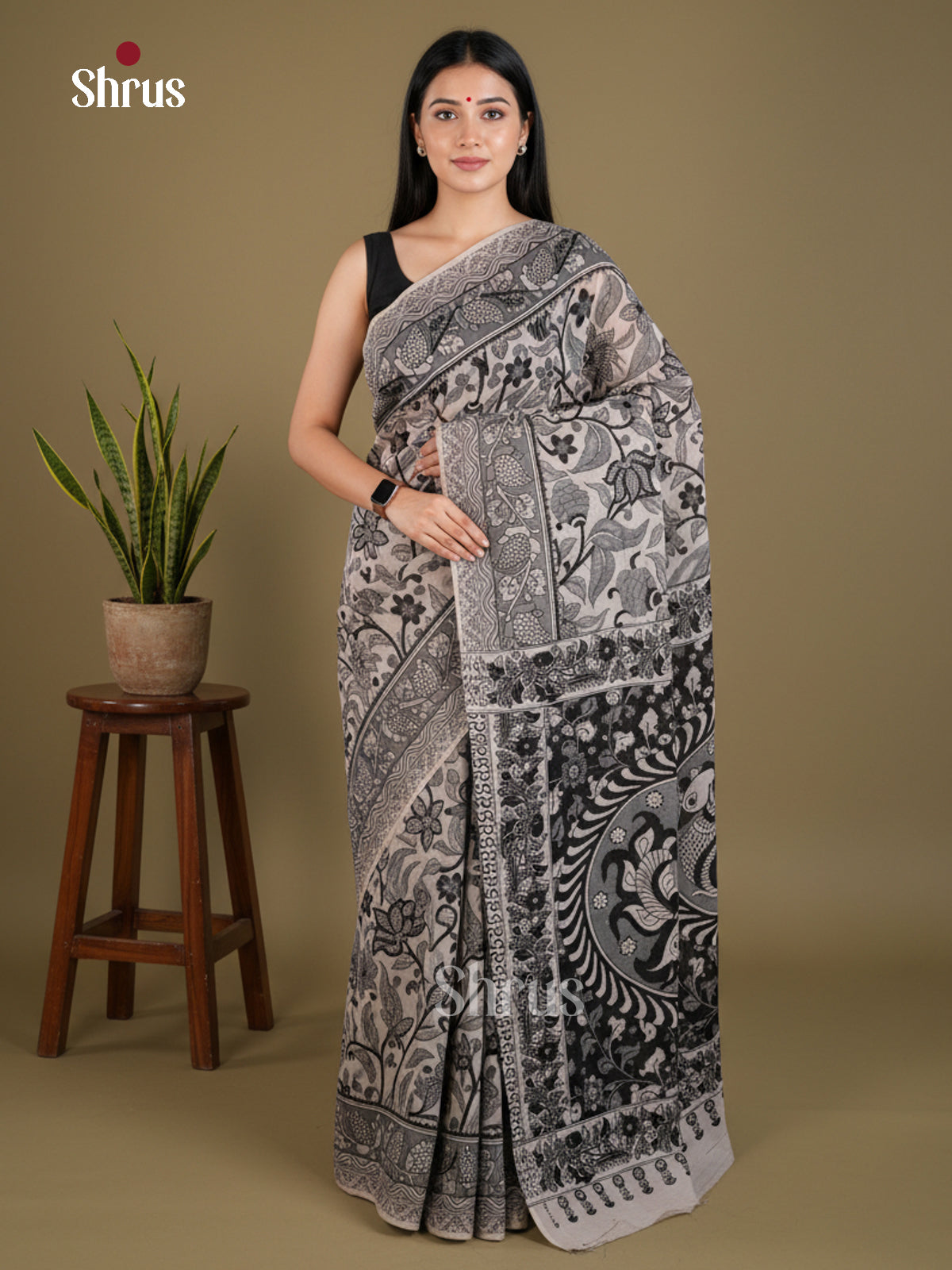 EBS01582 - kalamkari-cotton - Saree - Shop on Shrus.com