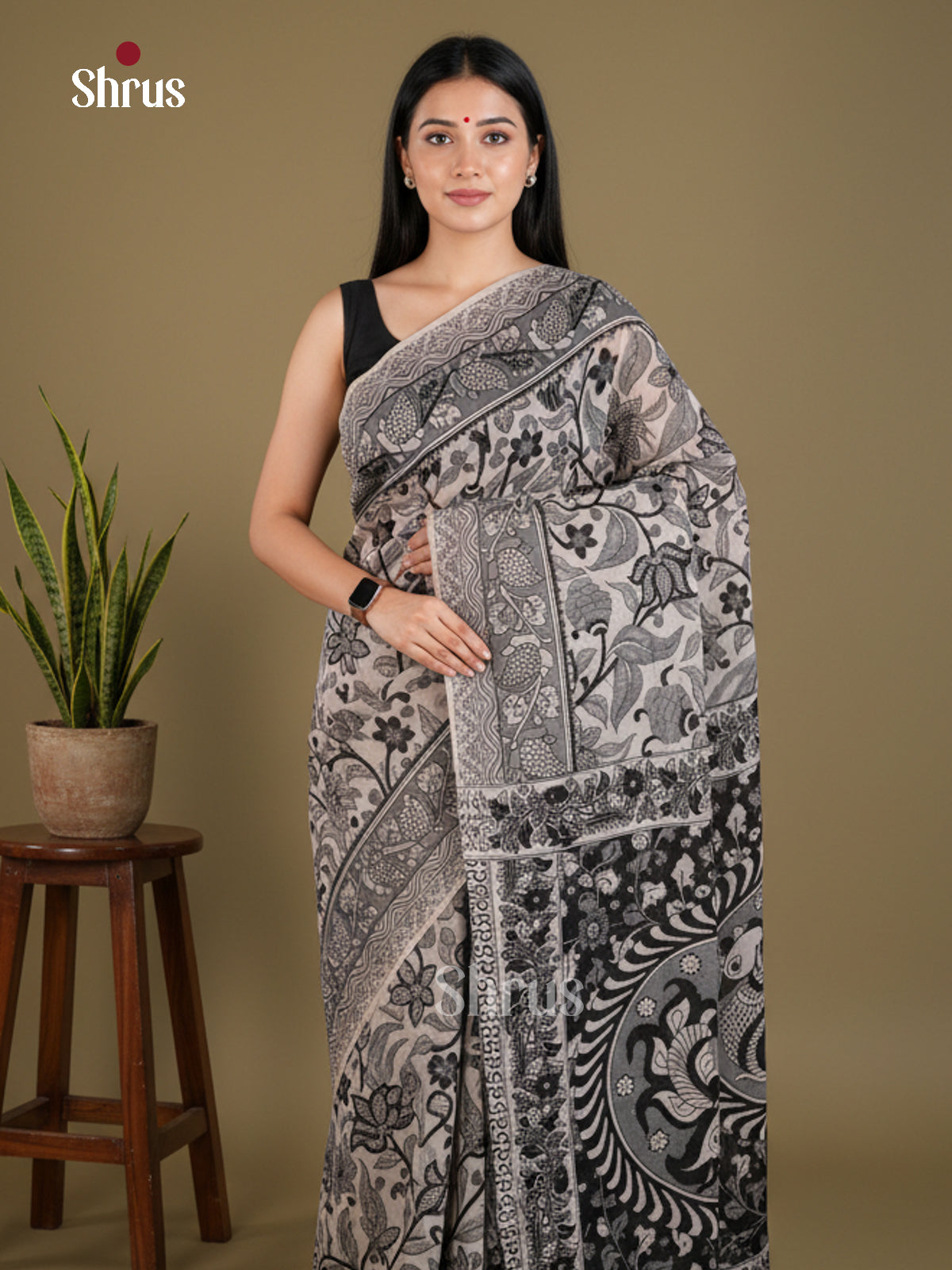 EBS01582 - kalamkari-cotton - Saree - Shop on Shrus.com