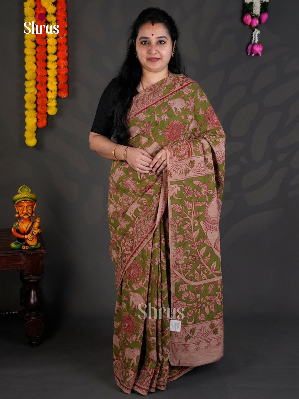 EBS01600 - kalamkari-cotton - Saree - Shop on Shrus.com