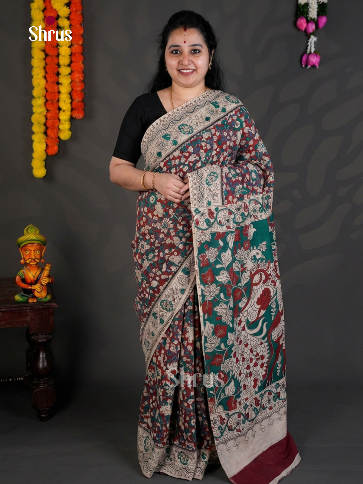EBS01617 - kalamkari-cotton - Saree - Shop on Shrus.com