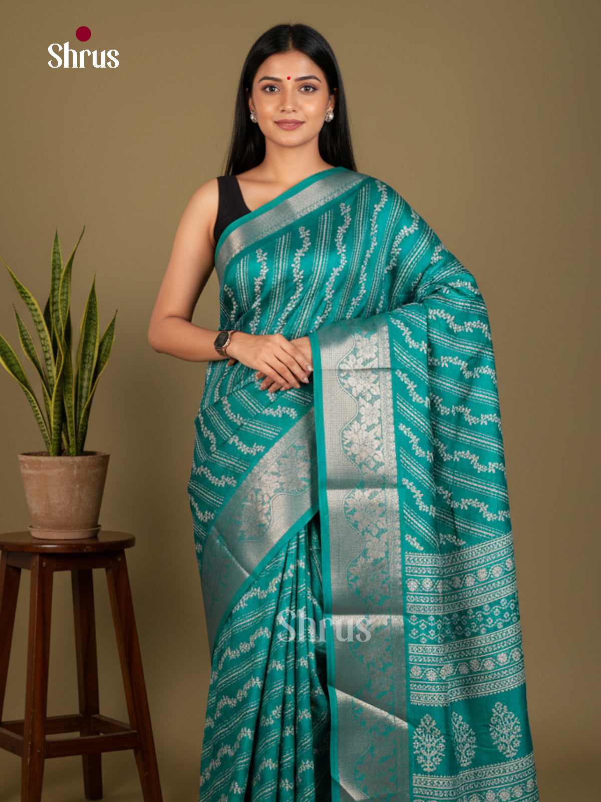 Semi Crepe Saree - ECS02065 - Shop on Shrus.com