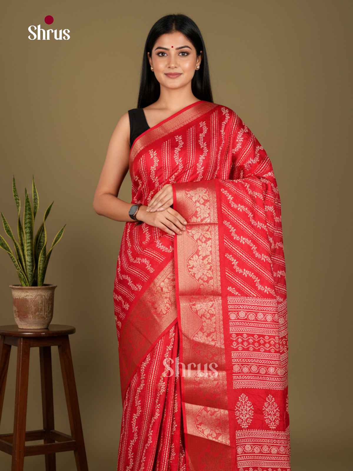 Semi Crepe Saree - ECS02068 - Shop on Shrus.com