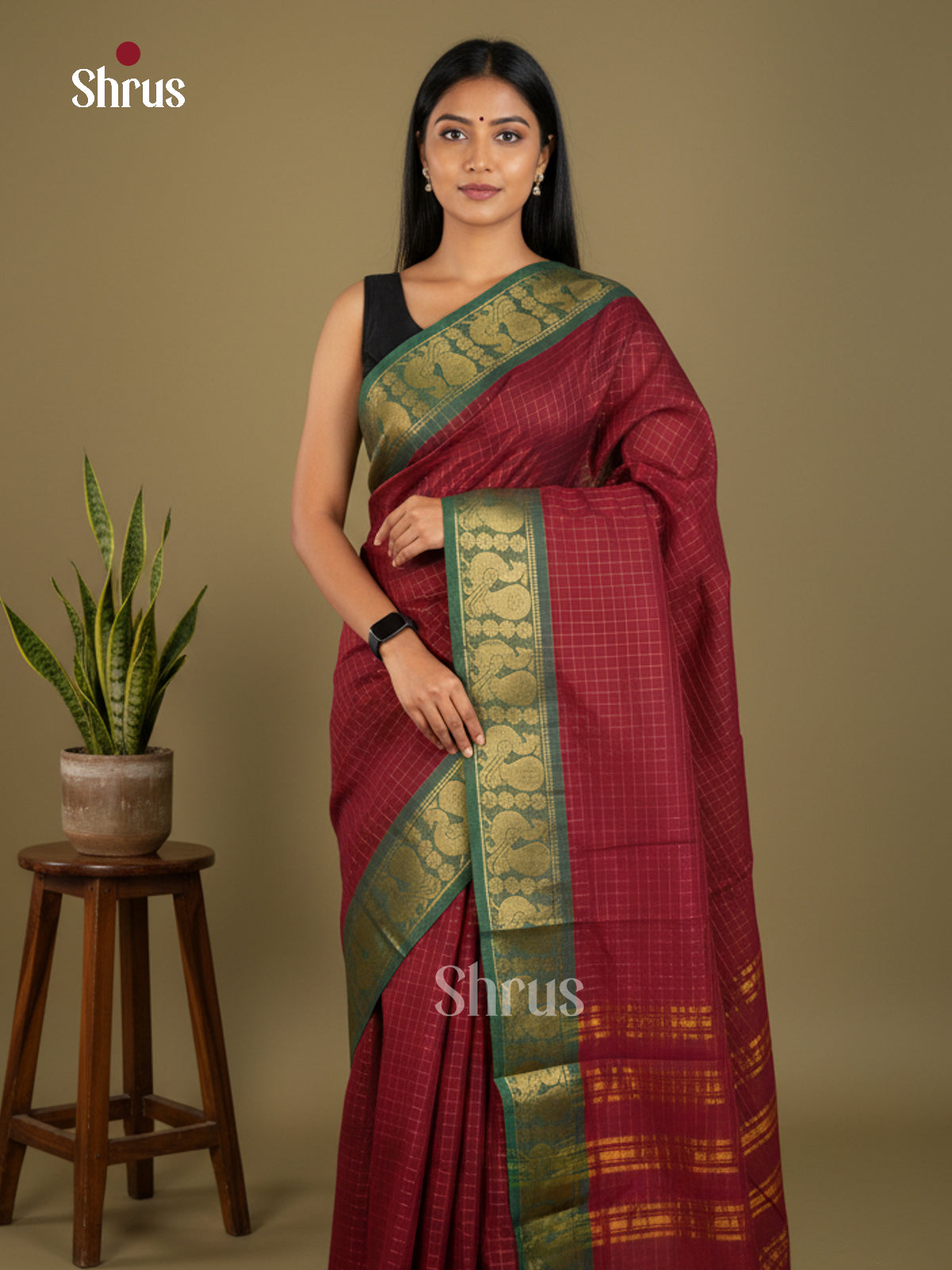 Sungudi Cotton Saree - EBS03229 - Shop on Shrus.com