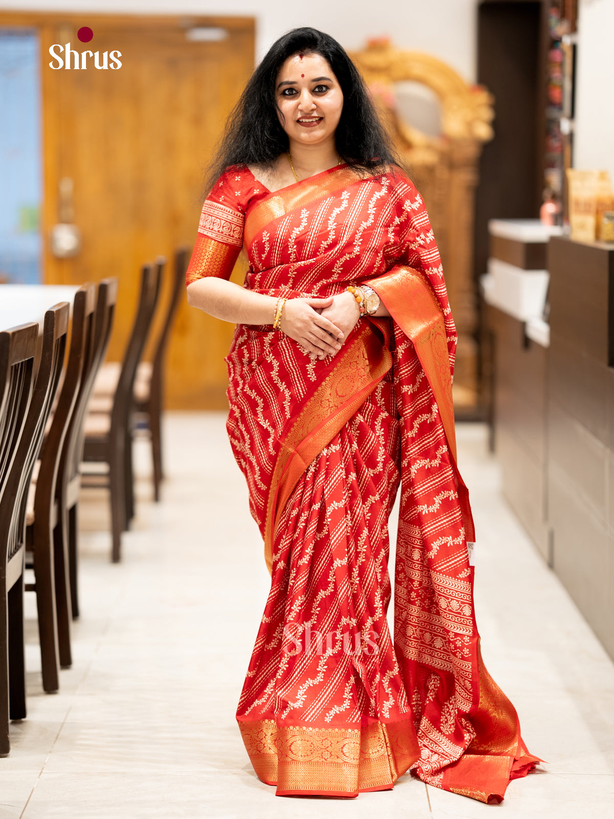 Semi Crepe Saree - EBS04006 - Shop on Shrus.com