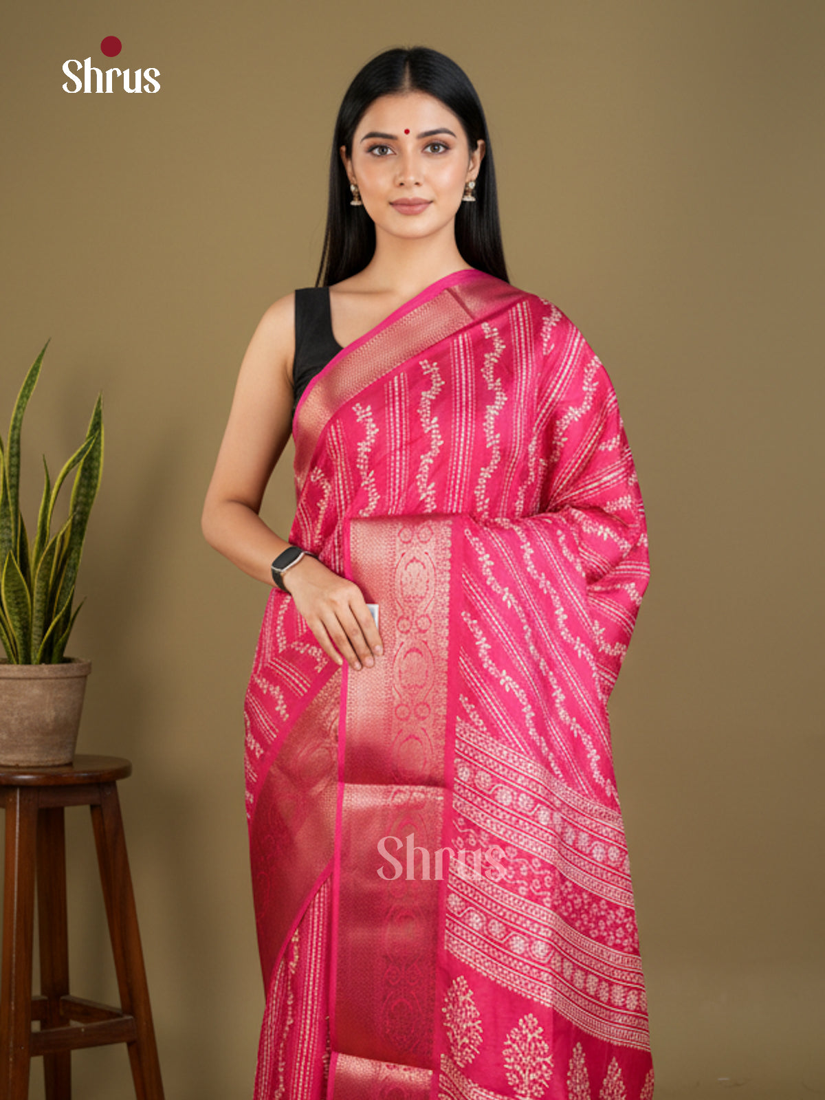 Semi Crepe Saree - EBS04008 - Shop on Shrus.com