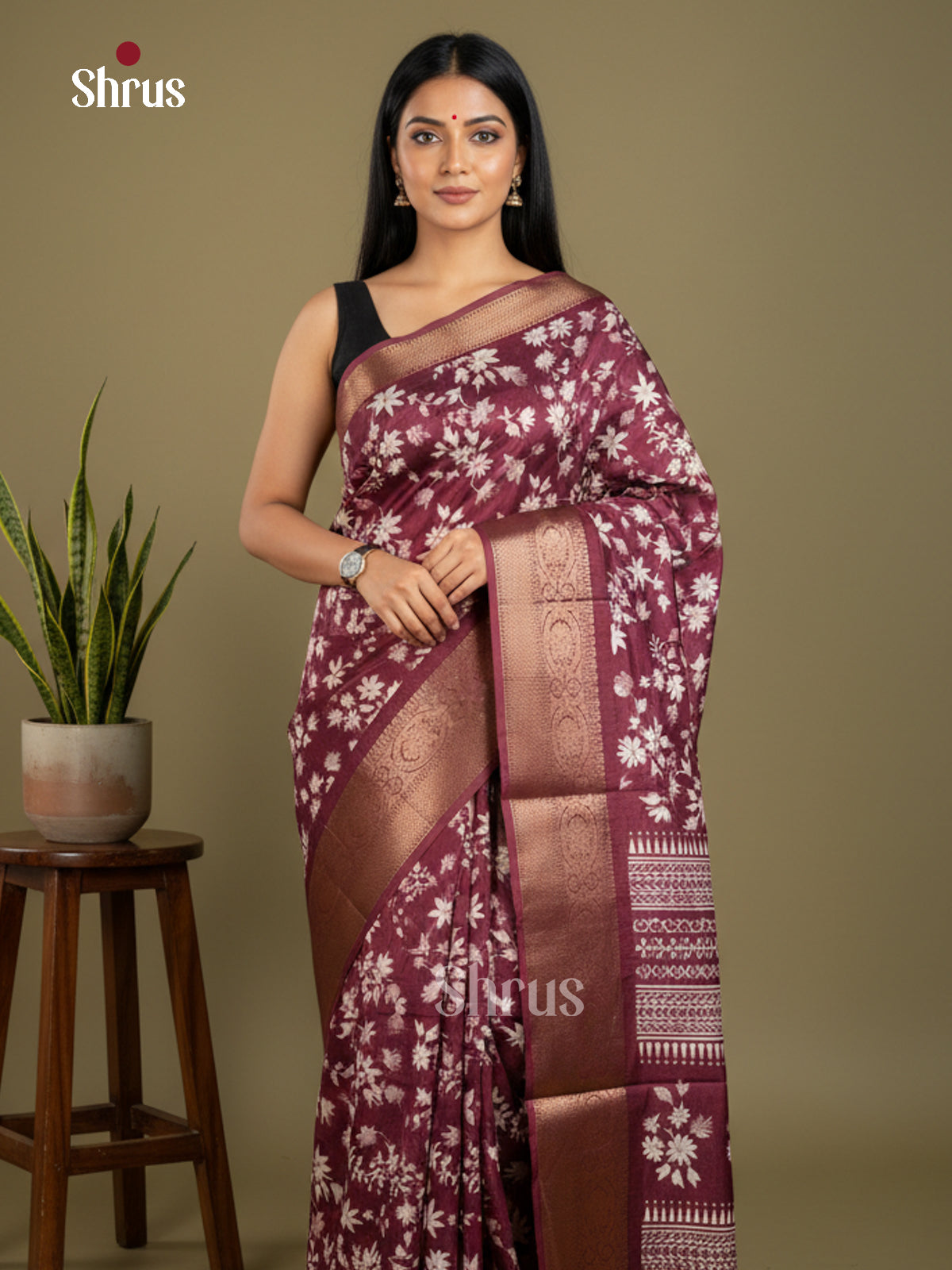 Semi Crepe Saree - EBS04013 - Shop on Shrus.com